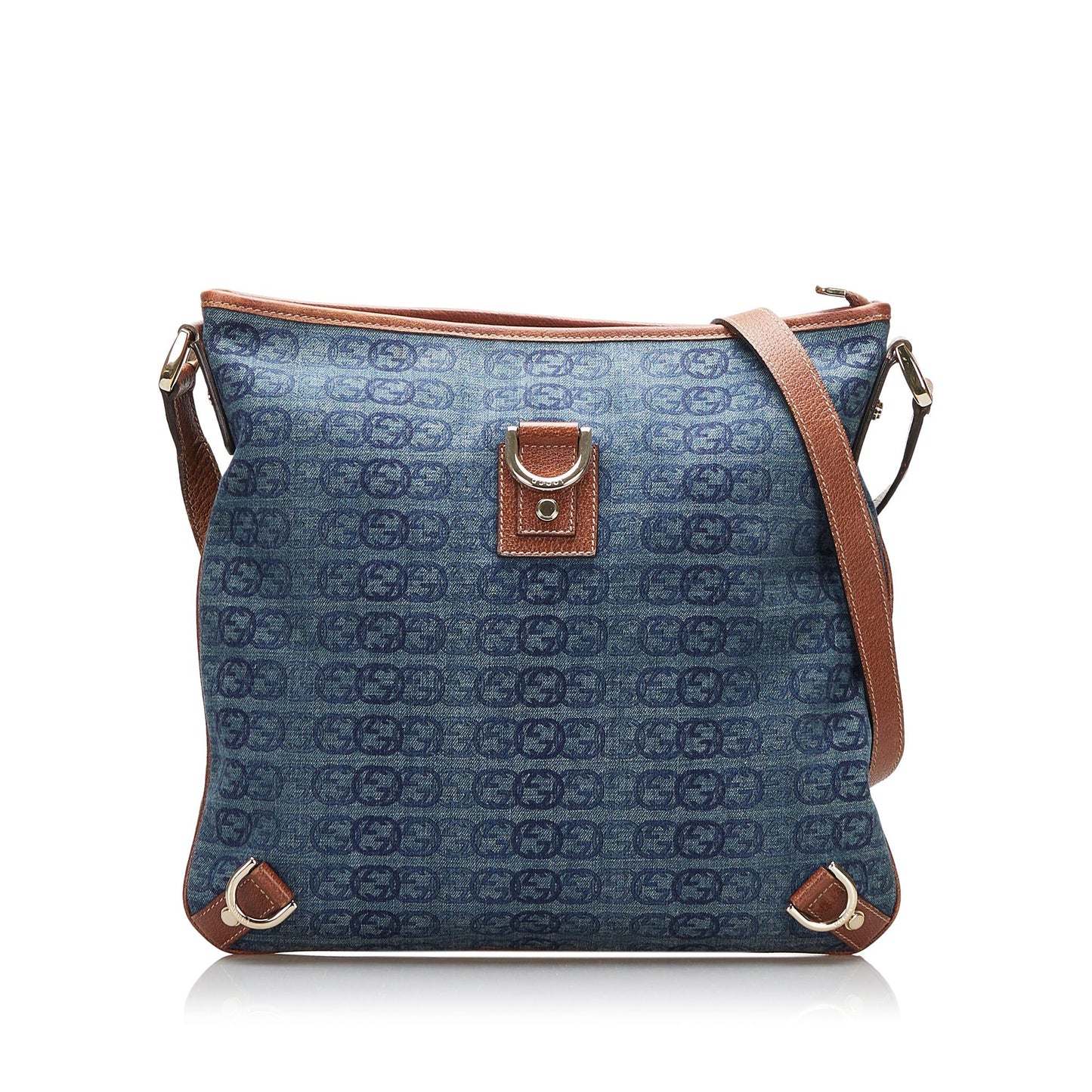 Gucci GG Denim Abbey D-Ring Crossbody Bag (SHG-s6O12R)