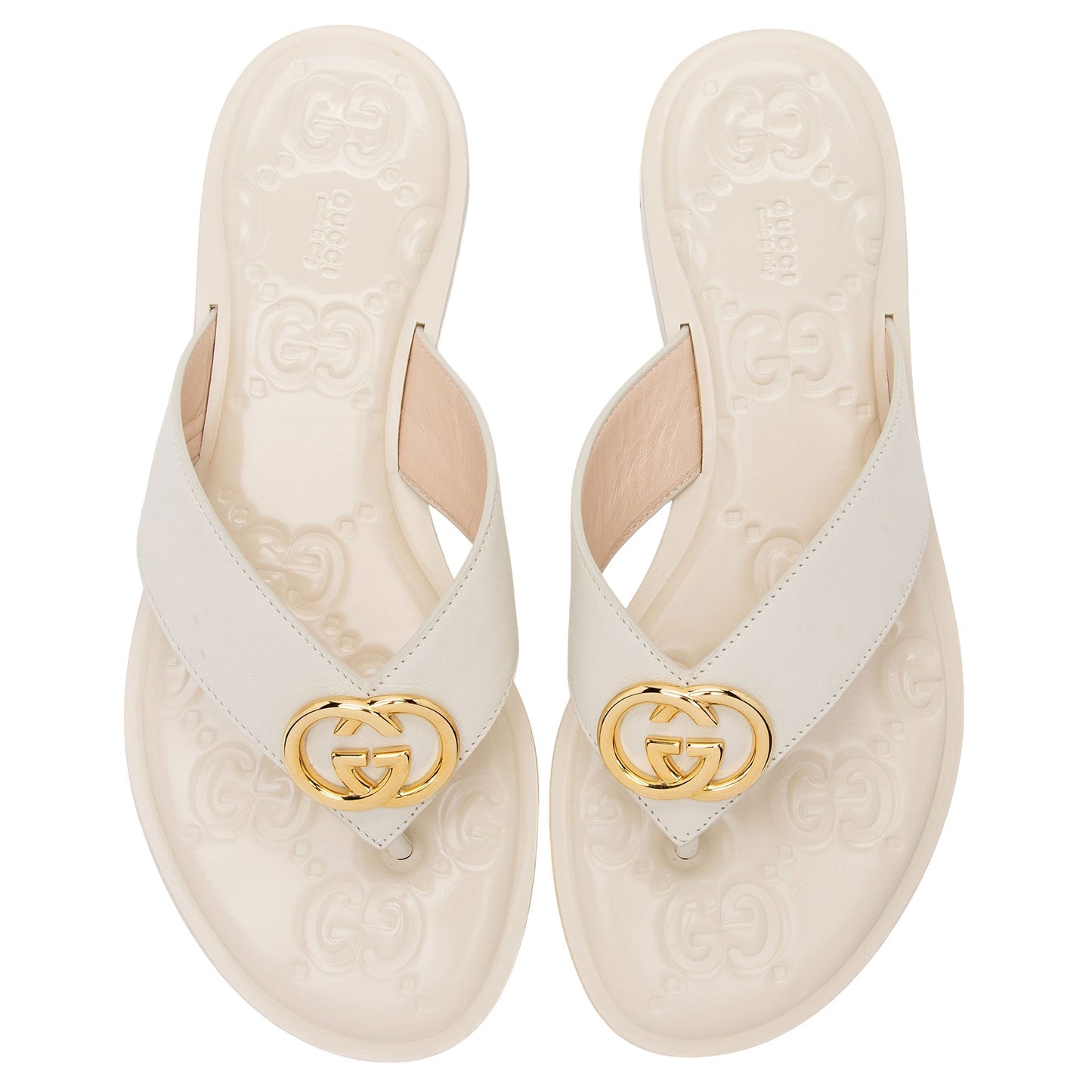 Gucci GG Embossed Interlocking G Thong Sandals - Size 8.5 / 38.5 (SHF-AYzBw4)