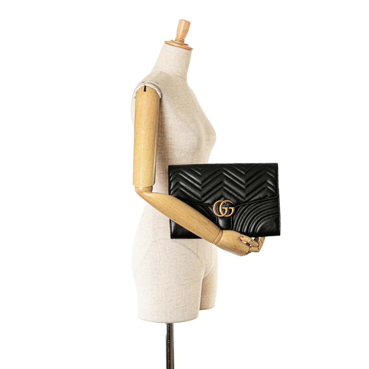 Gucci GG Marmont Matelasse Flap Leather Clutch (SHG-WIIc7g)
