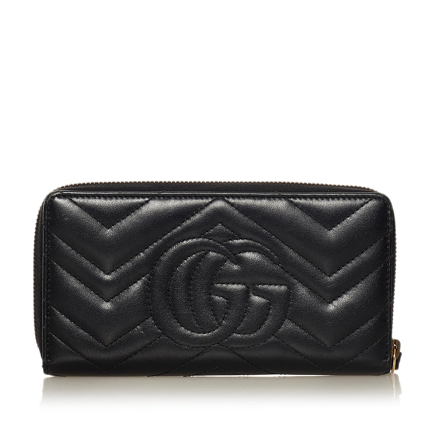 Gucci GG Marmont Matelasse Leather Zip Around Wallet (SHG-34290)