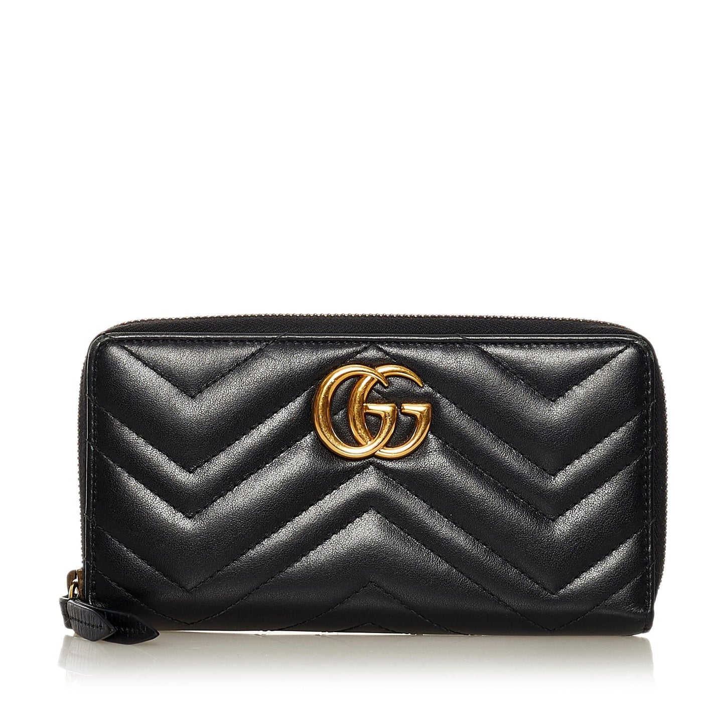 Gucci GG Marmont Matelasse Leather Zip Around Wallet (SHG-34290)