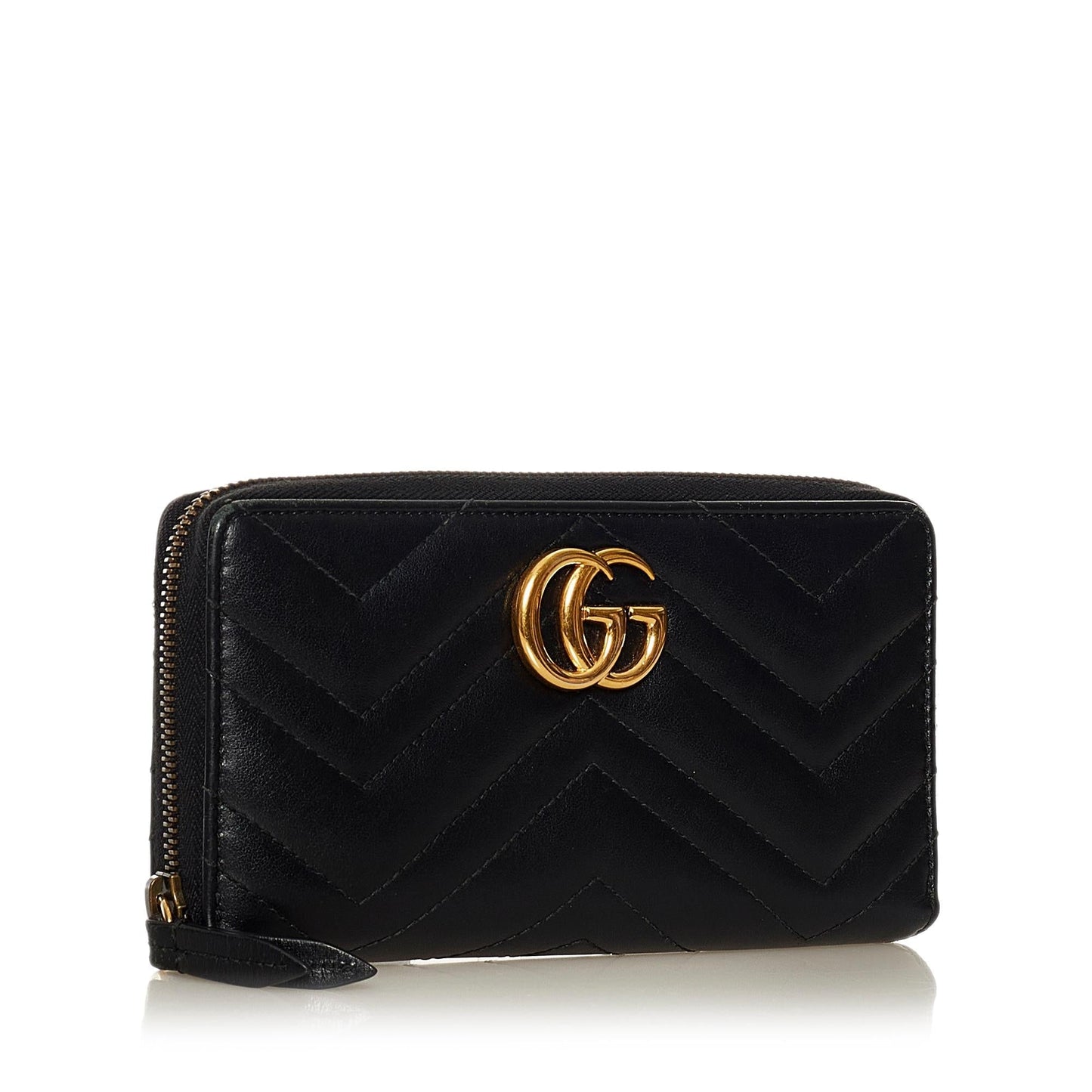 Gucci GG Marmont Matelasse Leather Zip Around Wallet (SHG-34290)