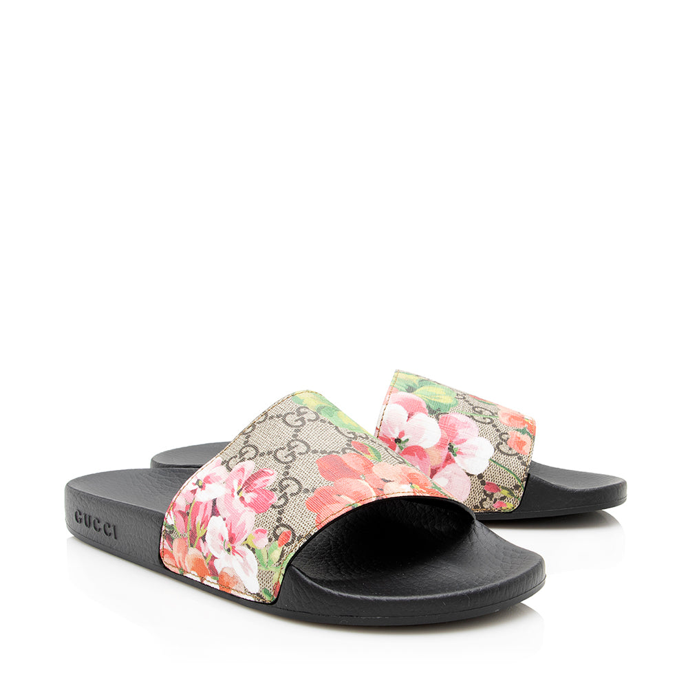 Gucci GG Supreme Blooms Floral Sandals - Size 8 / 38 (SHF-21681)