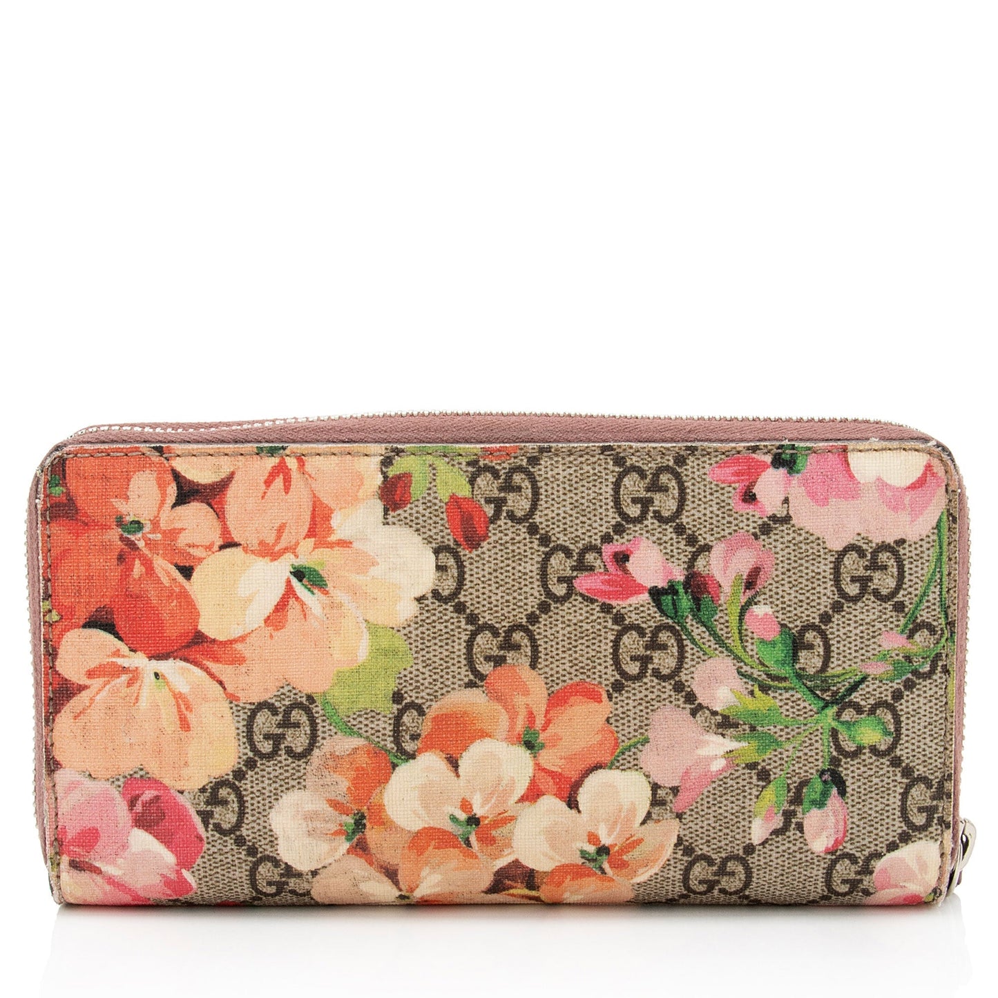 Gucci GG Supreme Blooms Zip Around Wallet (SHF-8w1PQp)