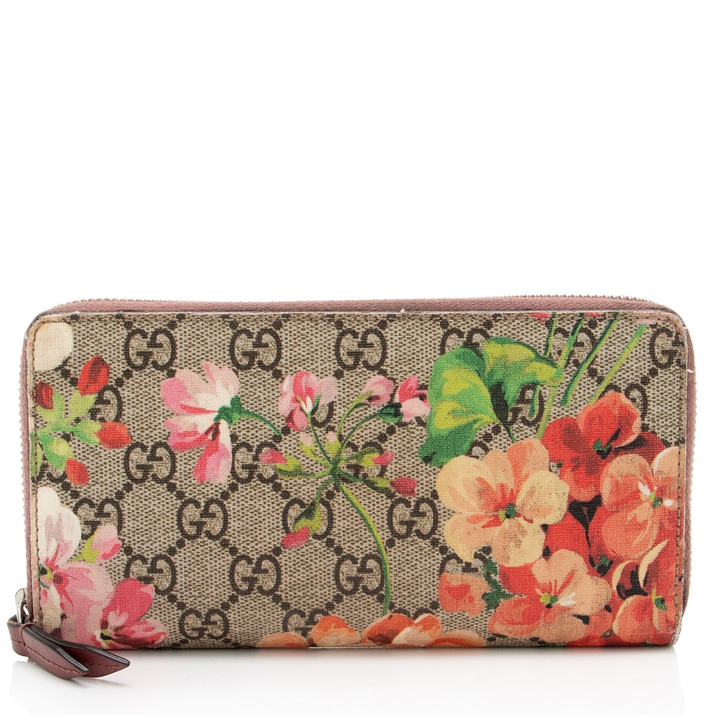 Gucci GG Supreme Blooms Zip Around Wallet (SHF-8w1PQp)
