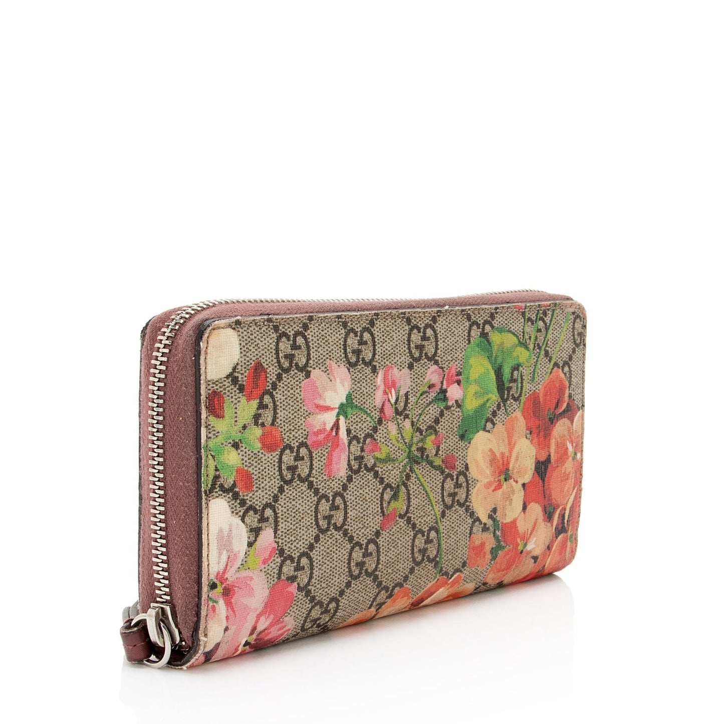 Gucci GG Supreme Blooms Zip Around Wallet (SHF-8w1PQp)