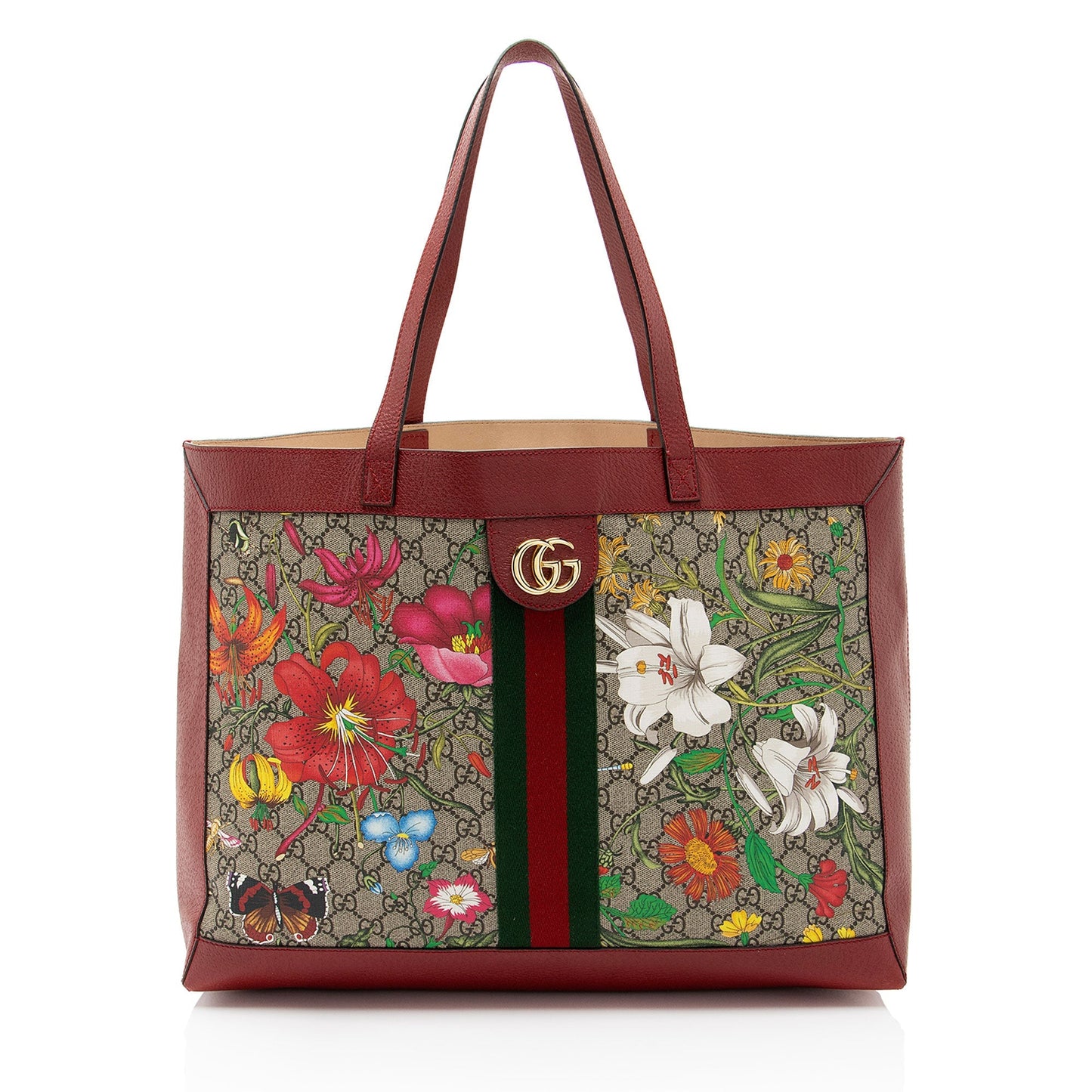 Gucci GG Supreme Flora Ophidia Medium Tote