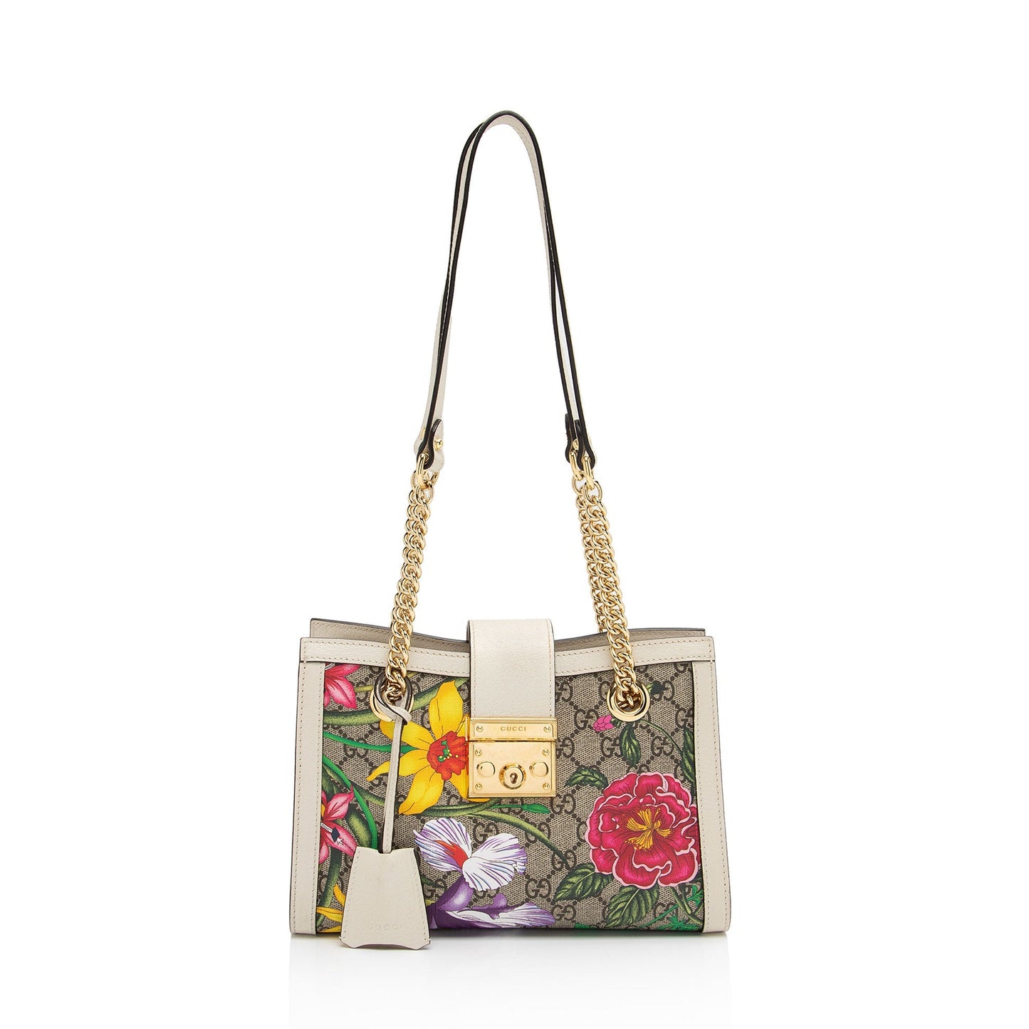 Gucci GG Supreme Flora Padlock Small Tote (SHF-39l0R6)