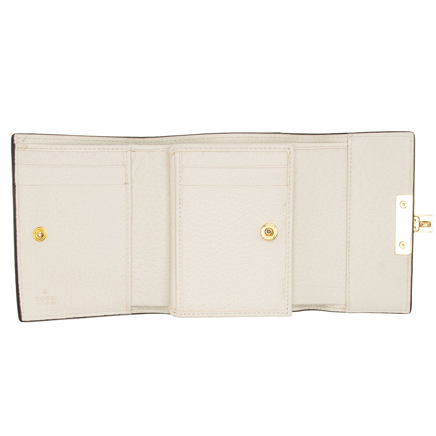 Gucci GG Supreme Leather Bee Star Padlock Compact Wallet (SHF-ZjgWCN)