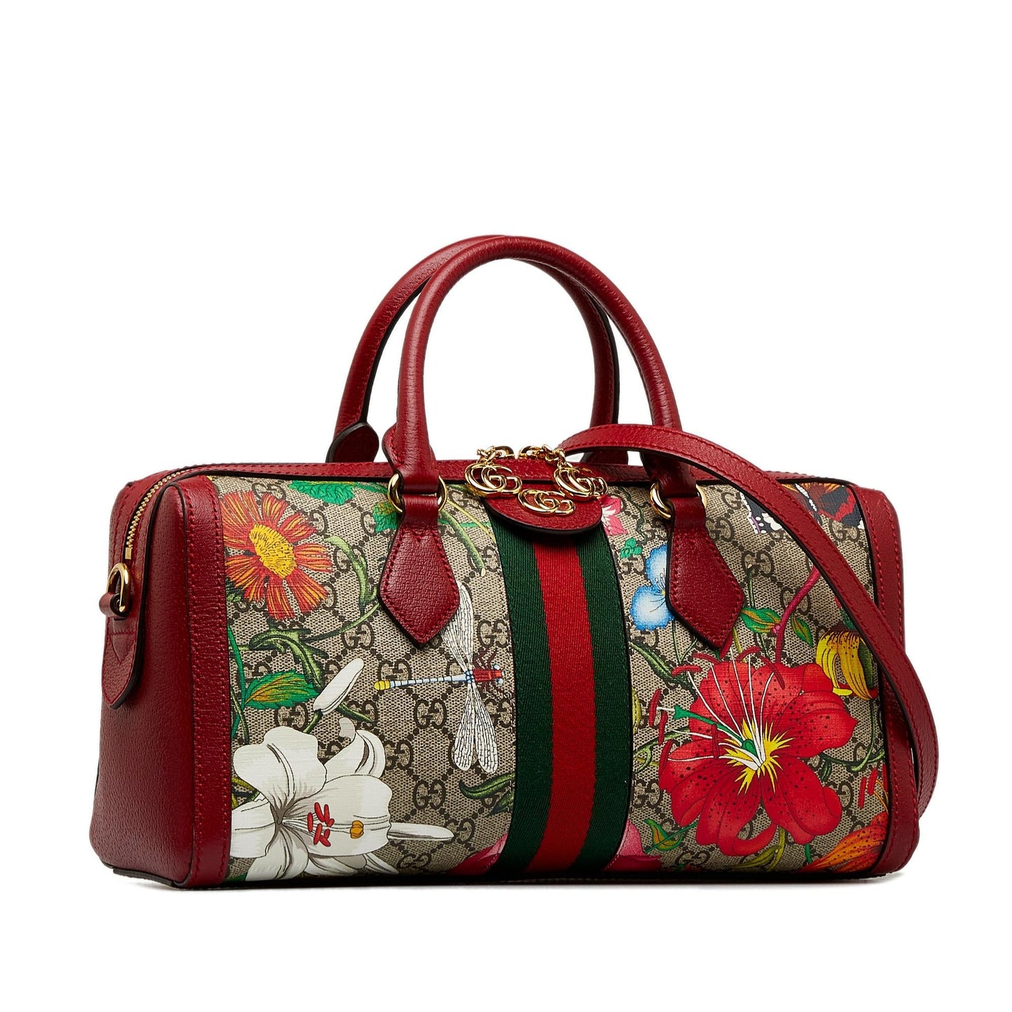Gucci GG Supreme Ophidia Web Flora Satchel (SHG-DQ9HBO)