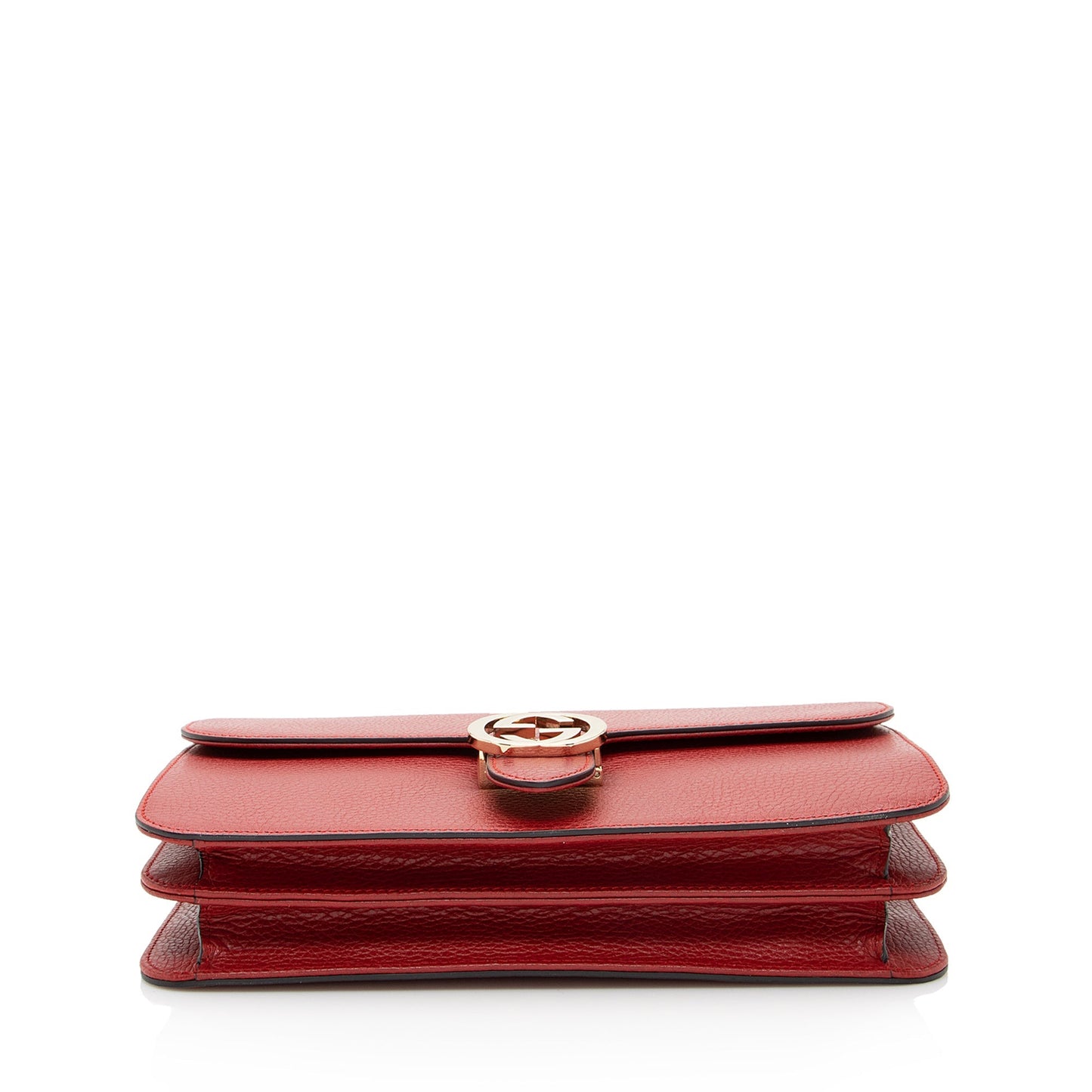 Gucci Grained Calfskin Interlocking G Medium Shoulder Bag (SHF-22410)