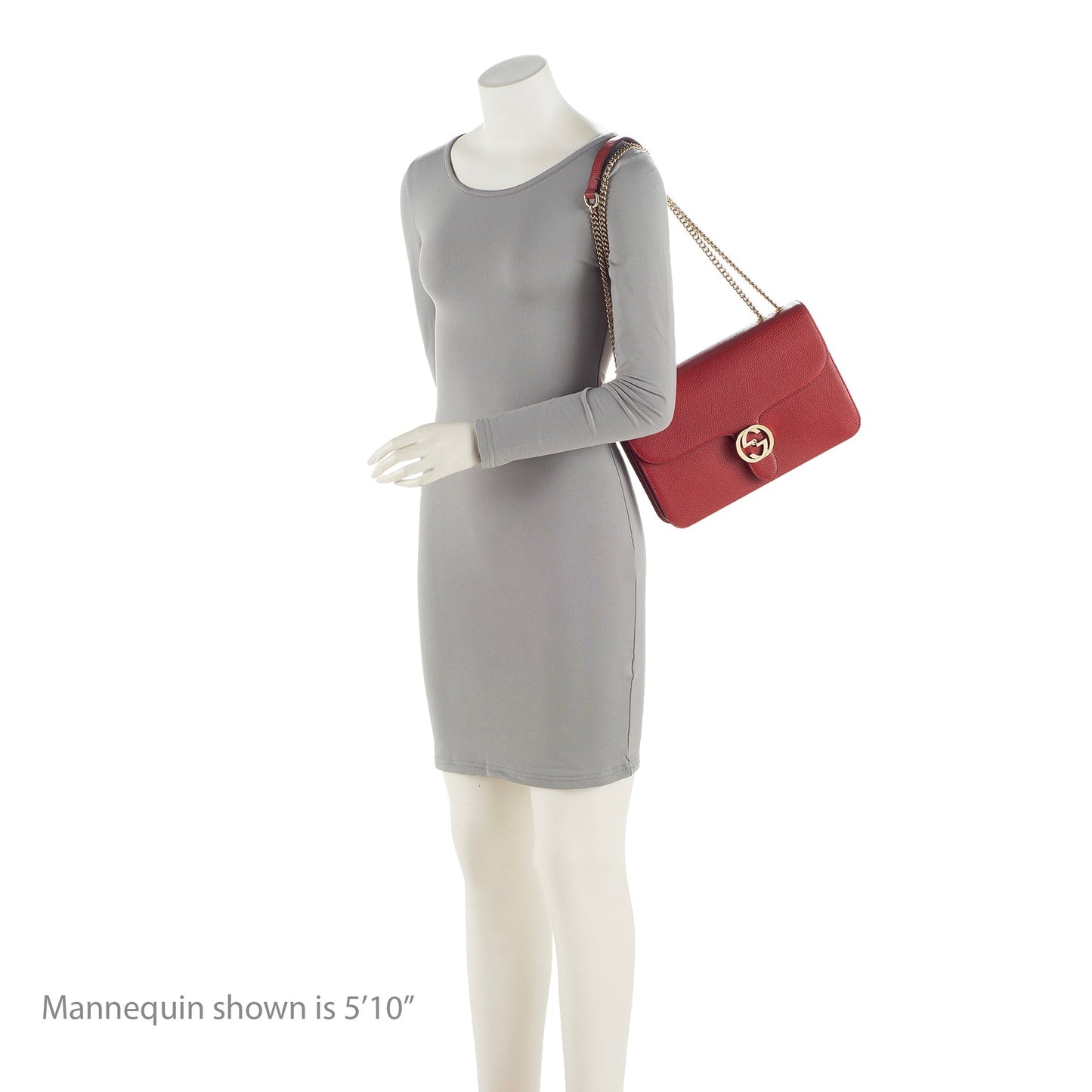 Gucci Grained Calfskin Interlocking G Medium Shoulder Bag (SHF-22410)