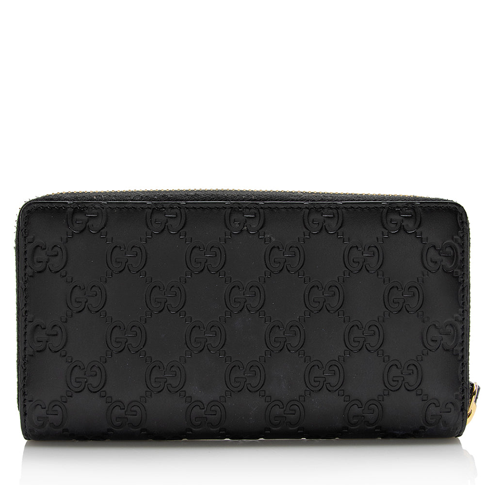 Gucci Guccissima Leather Signature Zip Around Wallet (SHF-21971)