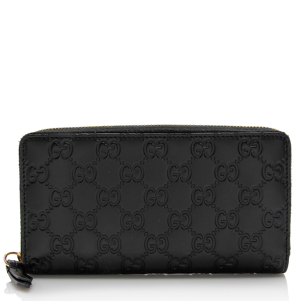 Gucci Guccissima Leather Signature Zip Around Wallet (SHF-21971)