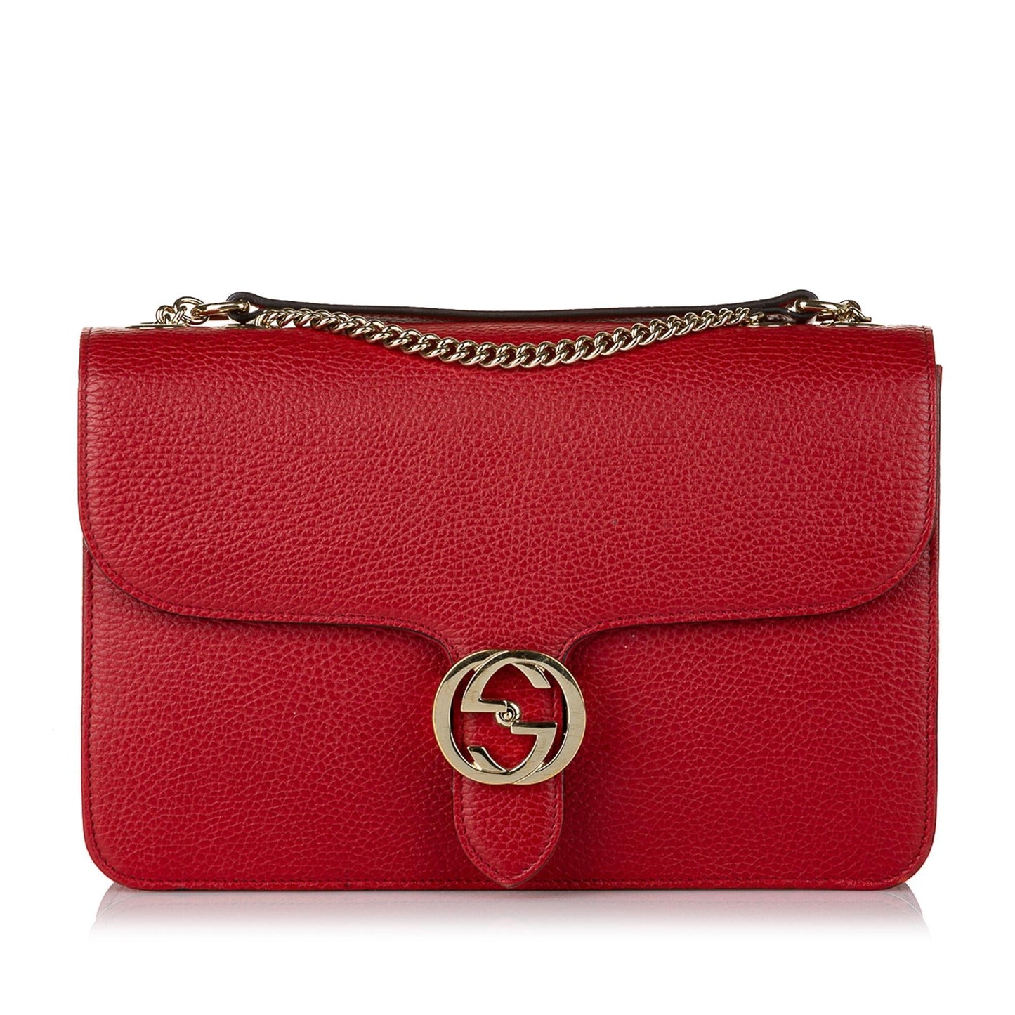 Gucci Interlocking G Chain Leather Crossbody Bag (SHG-32642)