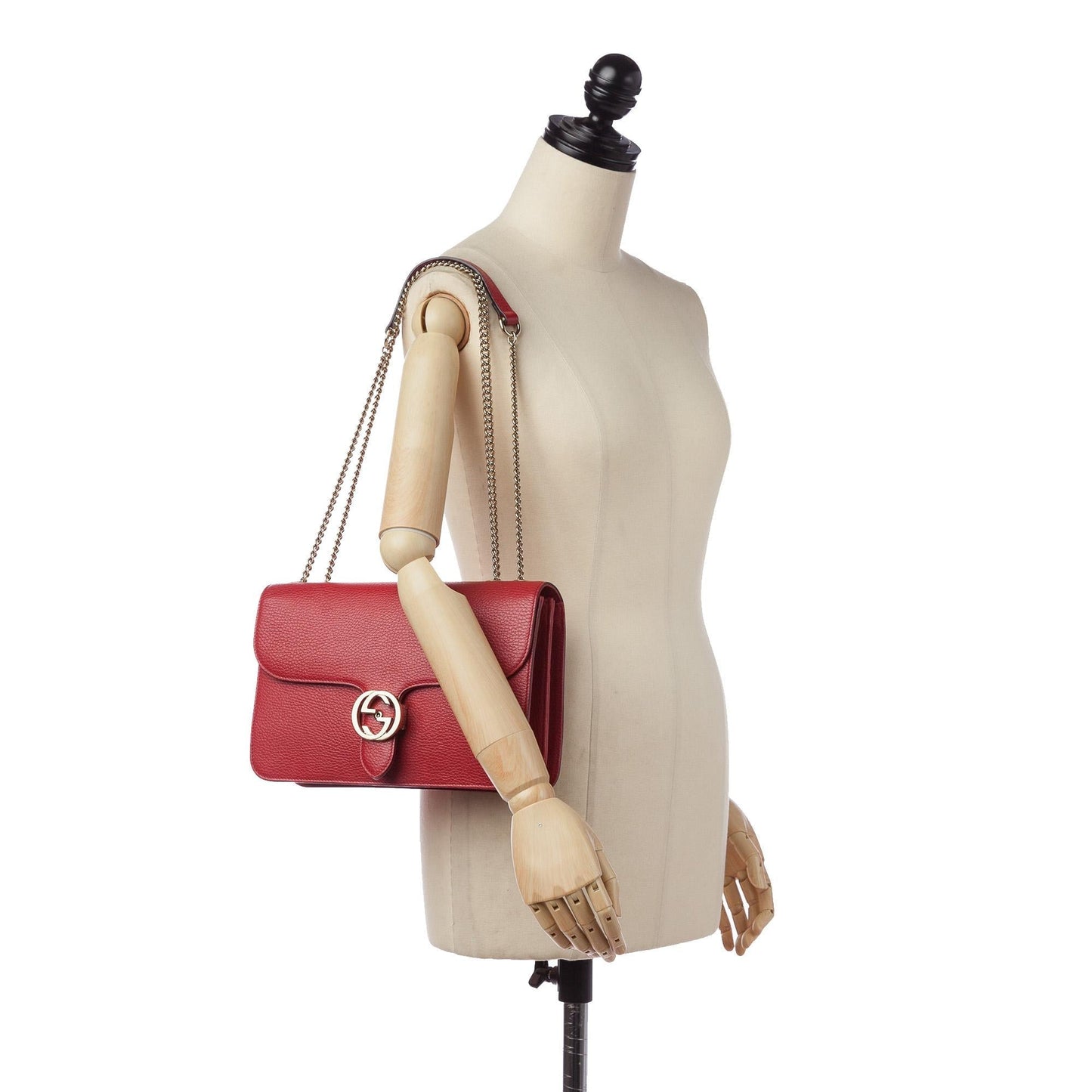 Gucci Interlocking G Chain Leather Crossbody Bag (SHG-32642)