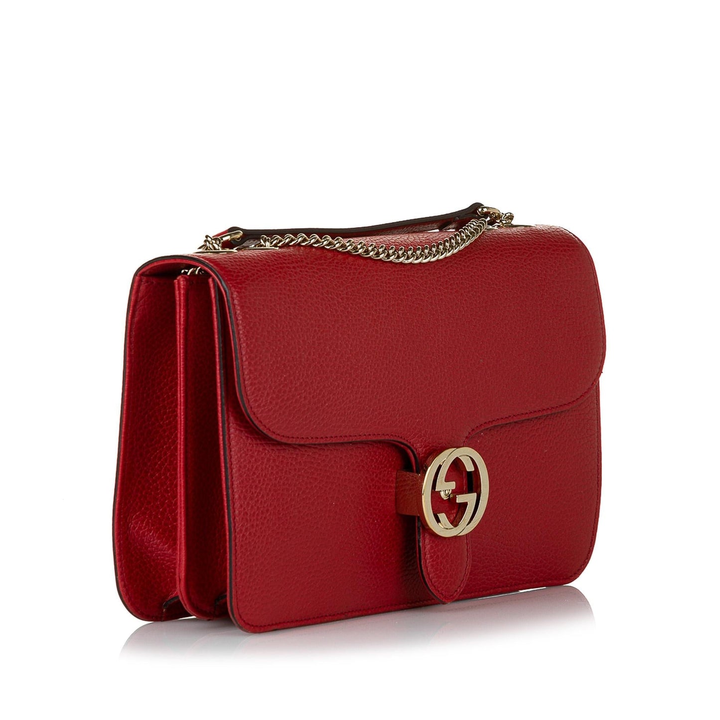 Gucci Interlocking G Chain Leather Crossbody Bag (SHG-32642)