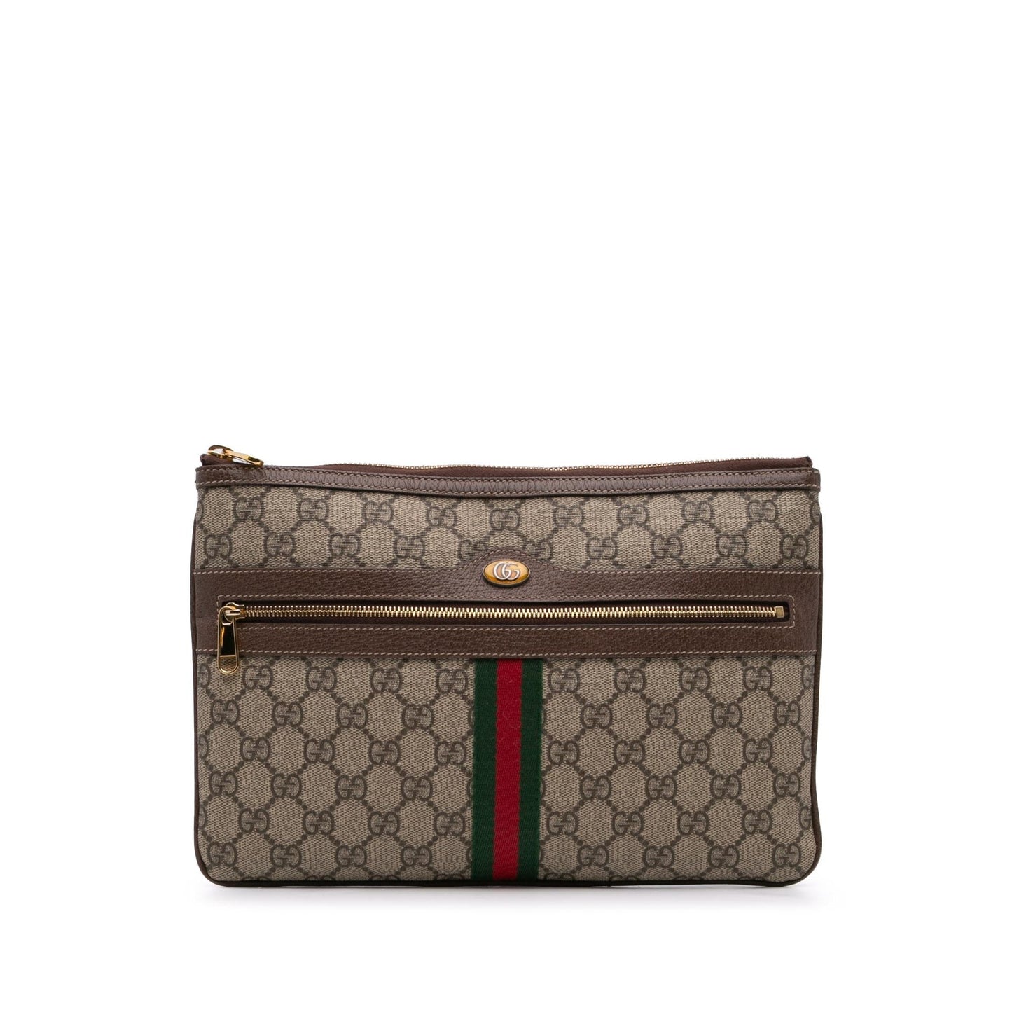 Gucci Large GG Supreme Ophidia Web Clutch