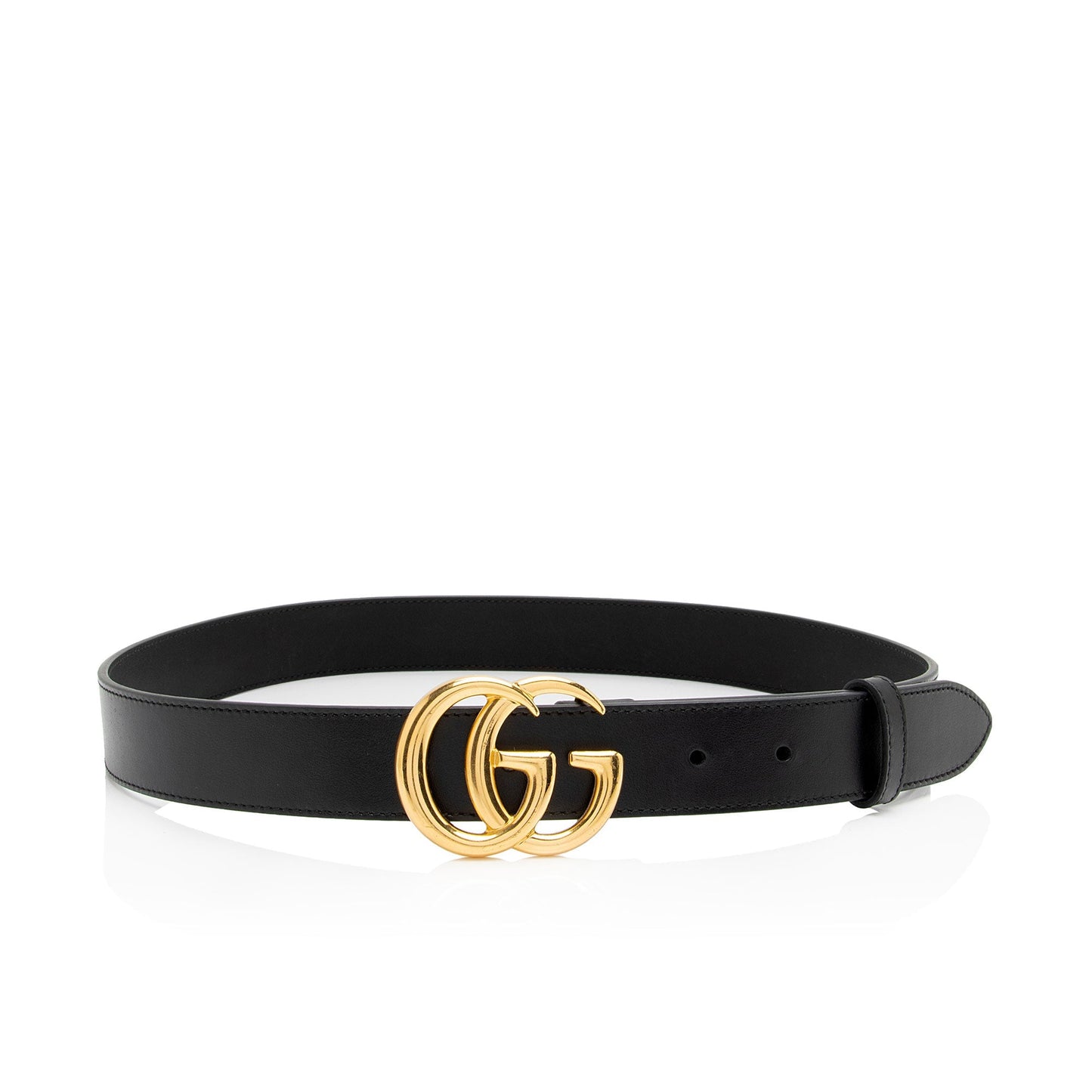 Gucci Leather GG Marmont Slim Belt - Size 34 / 85 (SHF-ZX1v2G)