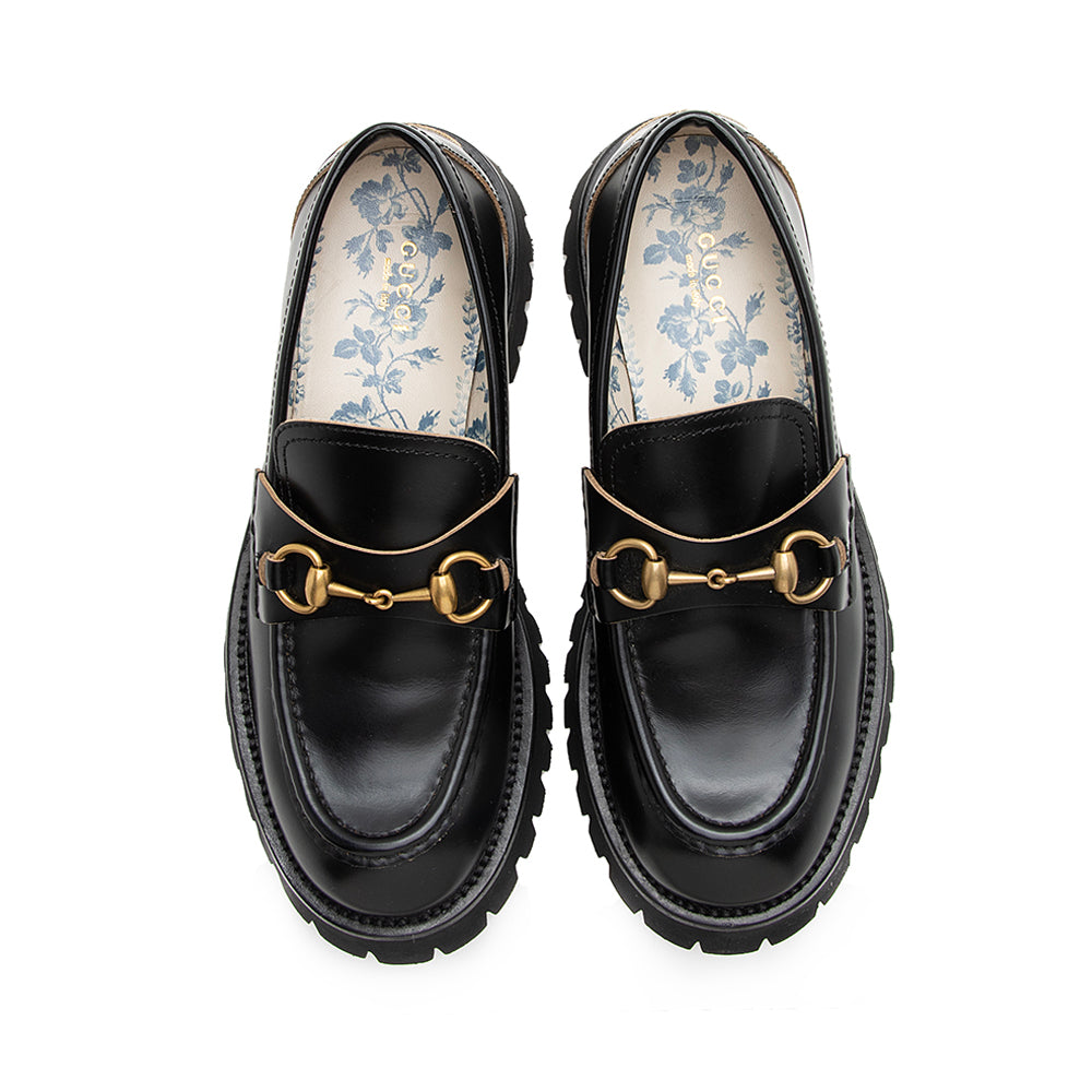 Gucci Leather Horsebit Lug Sole Loafers - Size 9 / 39 (SHF-22449)