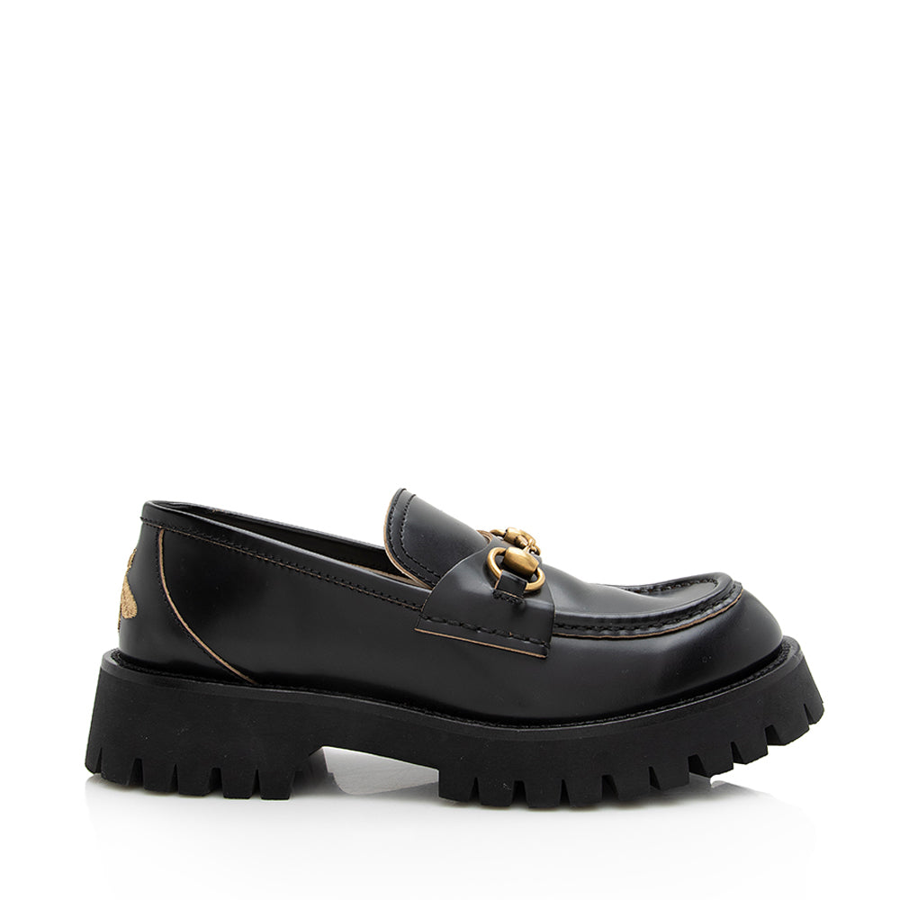 Gucci Leather Horsebit Lug Sole Loafers - Size 9 / 39 (SHF-22449)