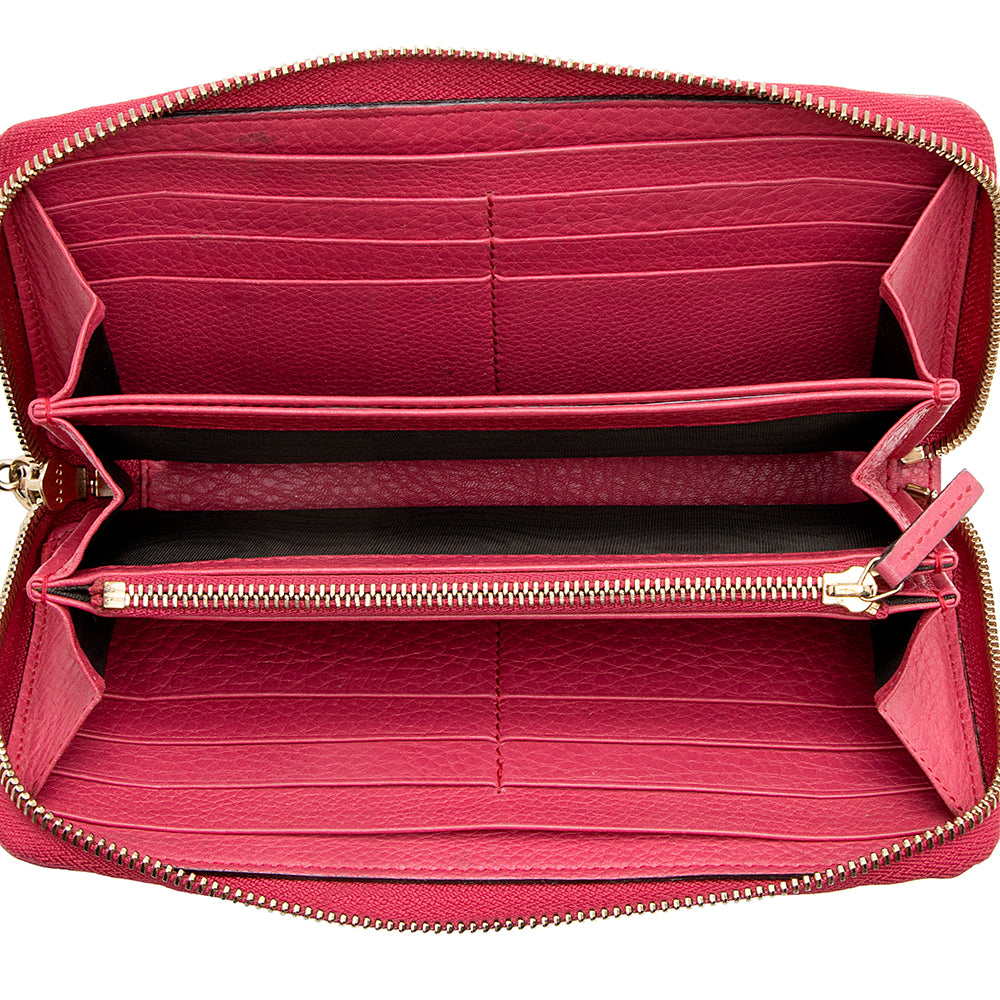 Gucci Leather Soho Zip Around Wallet (SHF-21318)