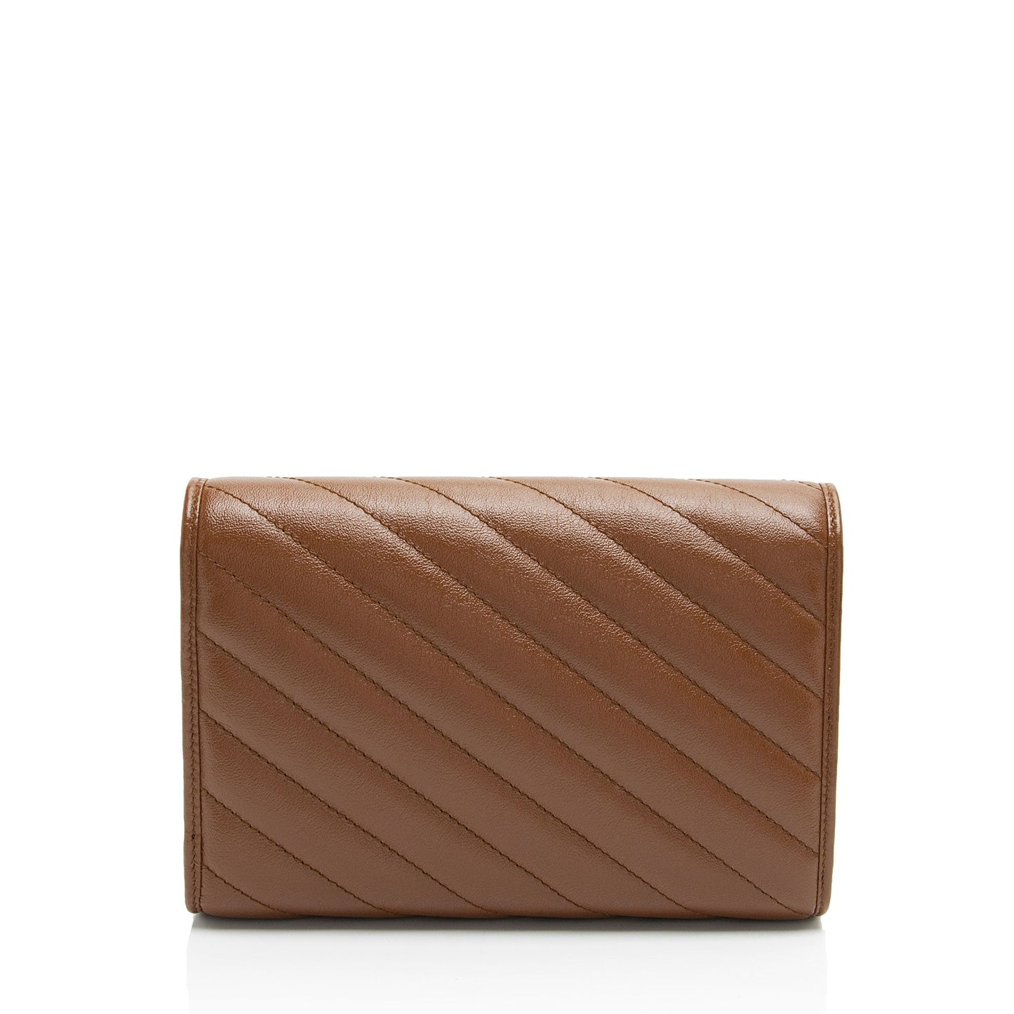 Gucci Diagonal Mattelasse Leather GG Marmont Wallet on Chain
