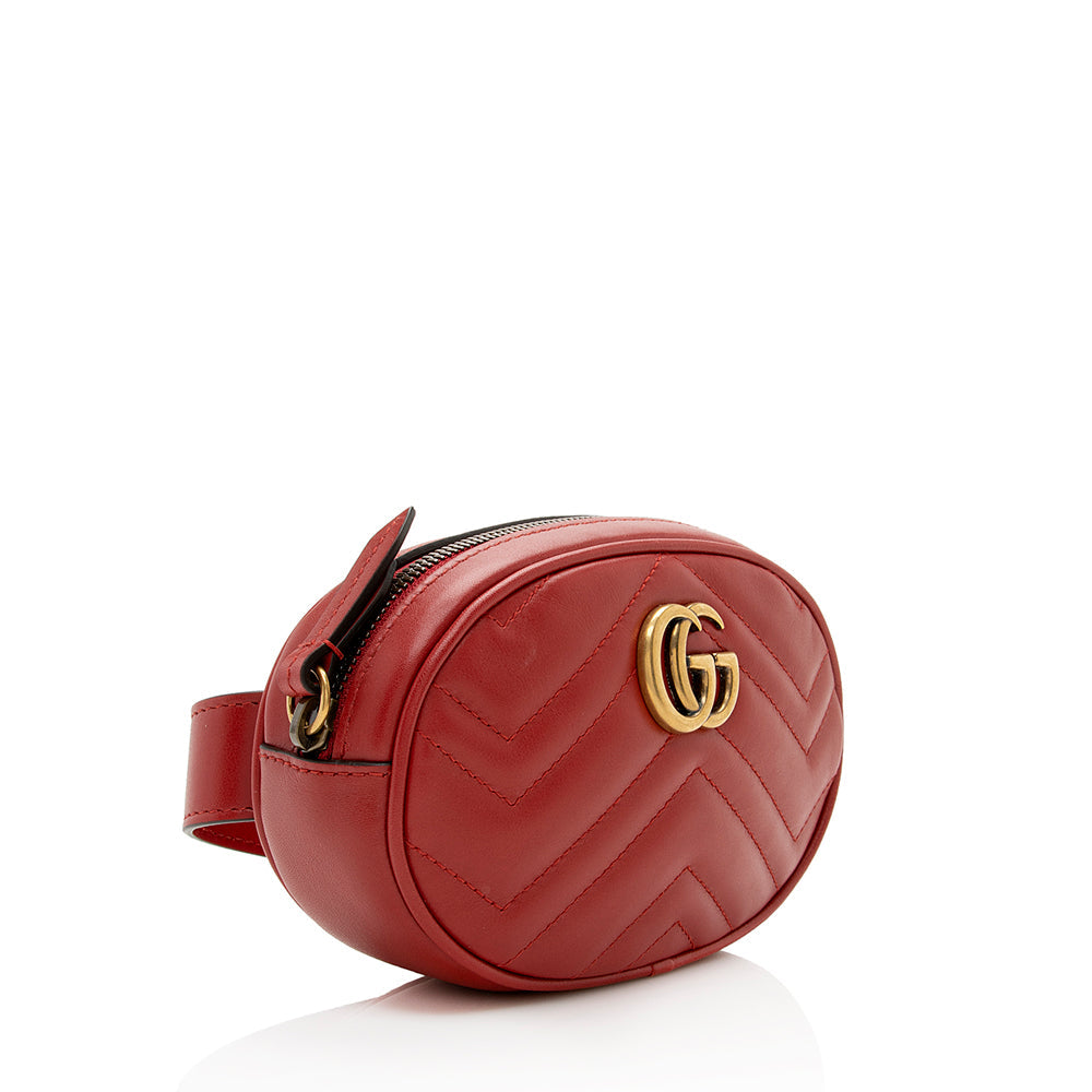 Gucci Matelasse Leather GG Marmont Belt Bag - Size 34 / 85 (SHF-20272)