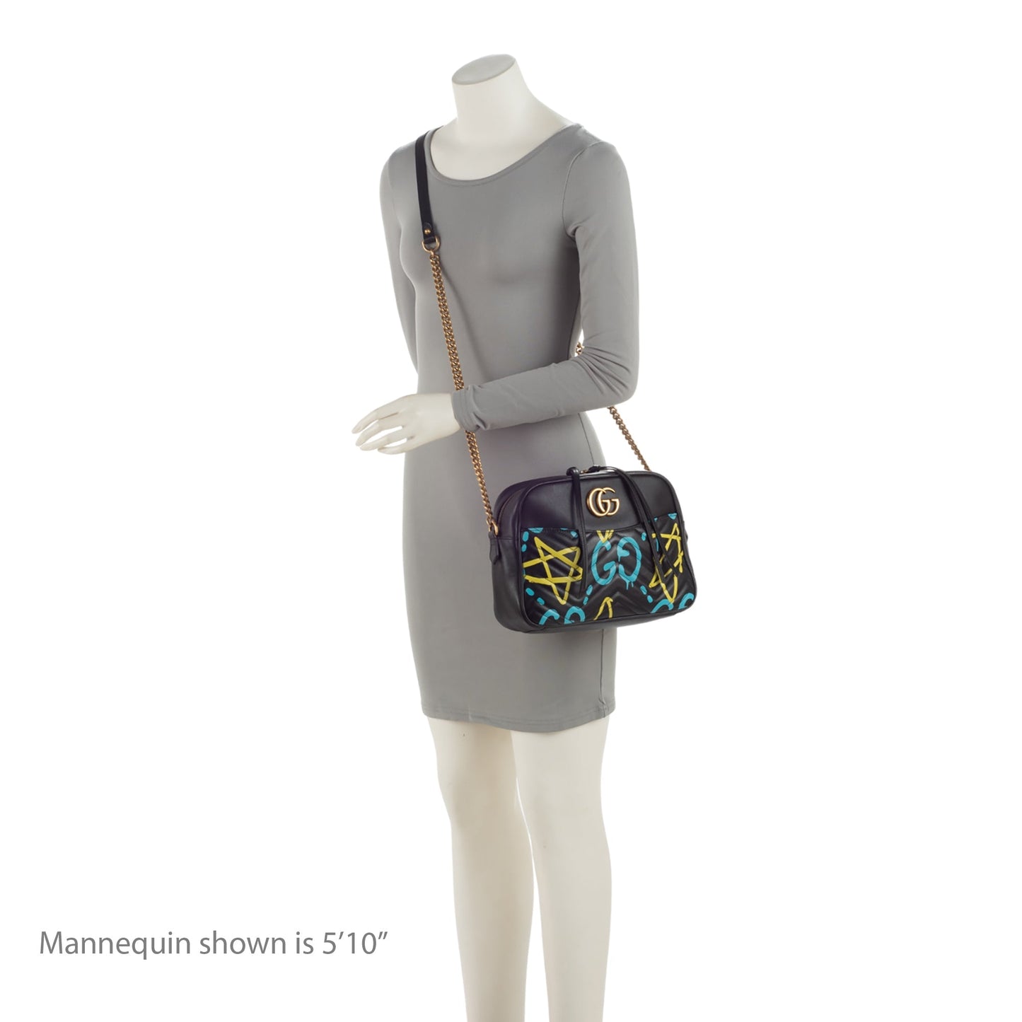 Gucci Matelasse Leather GG Marmont Ghost Medium Camera Bag