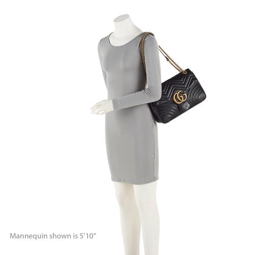 Gucci Matelasse Leather GG Marmont Medium Shoulder Bag (SHF-22884)