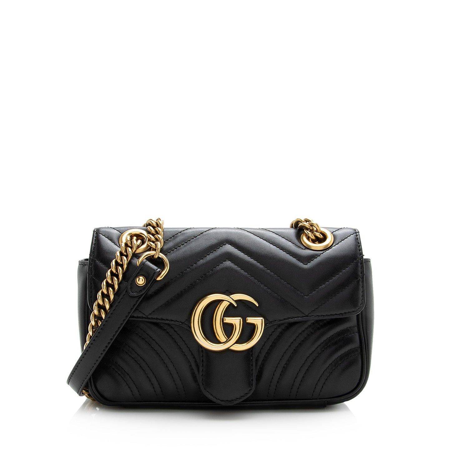 Gucci Matelasse Leather GG Marmont Mini Shoulder Bag (SHF-22608)