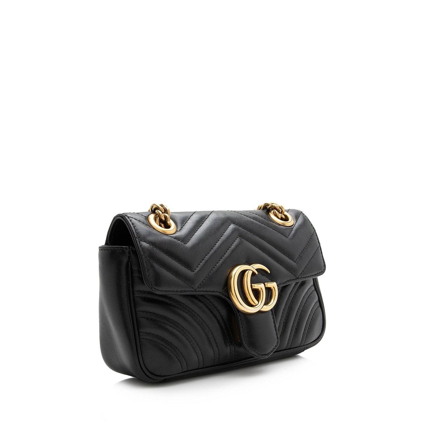 Gucci Matelasse Leather GG Marmont Mini Shoulder Bag (SHF-22608)