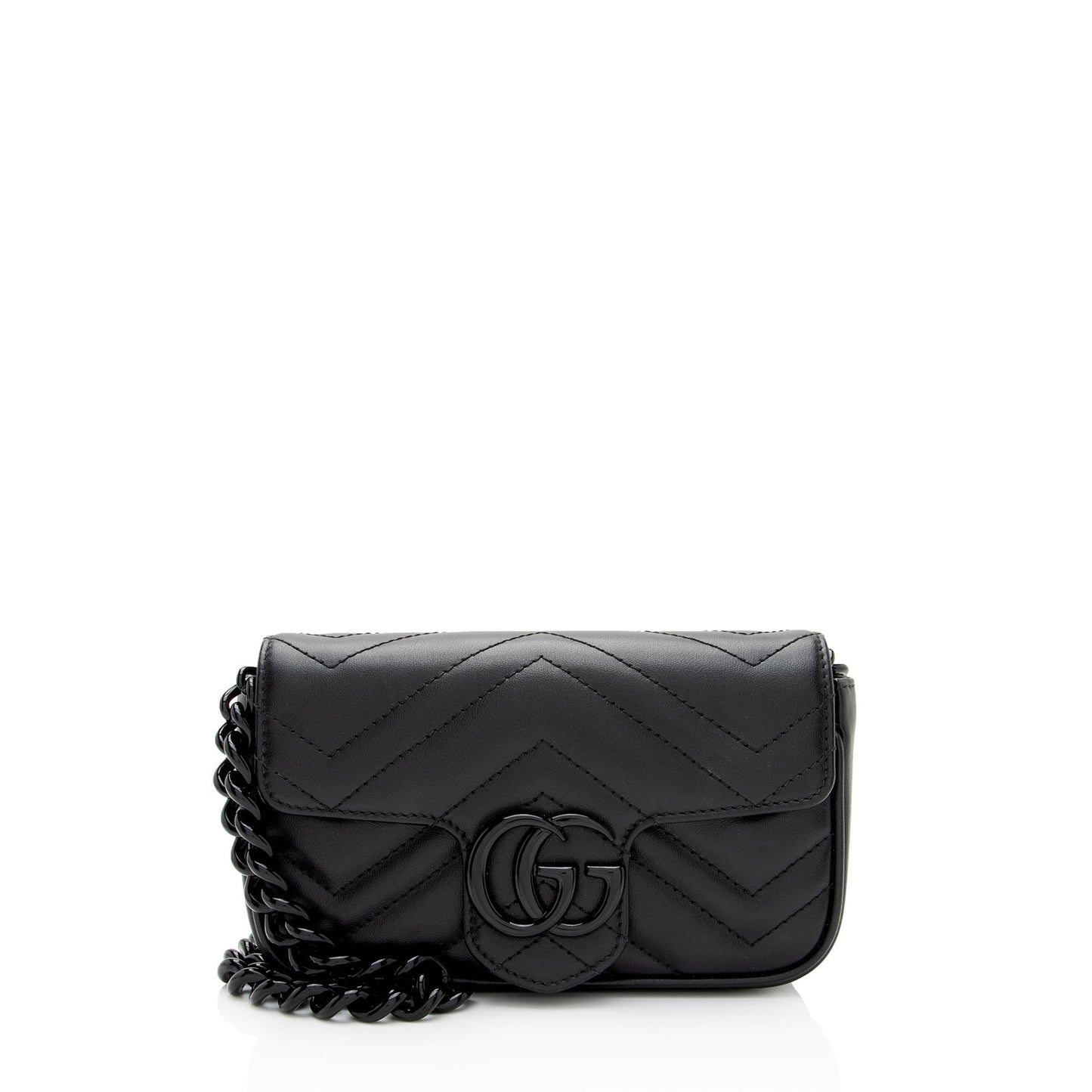 Gucci Matelasse Leather GG Marmont Monochrome Belt Bag (SHF-2itioi)