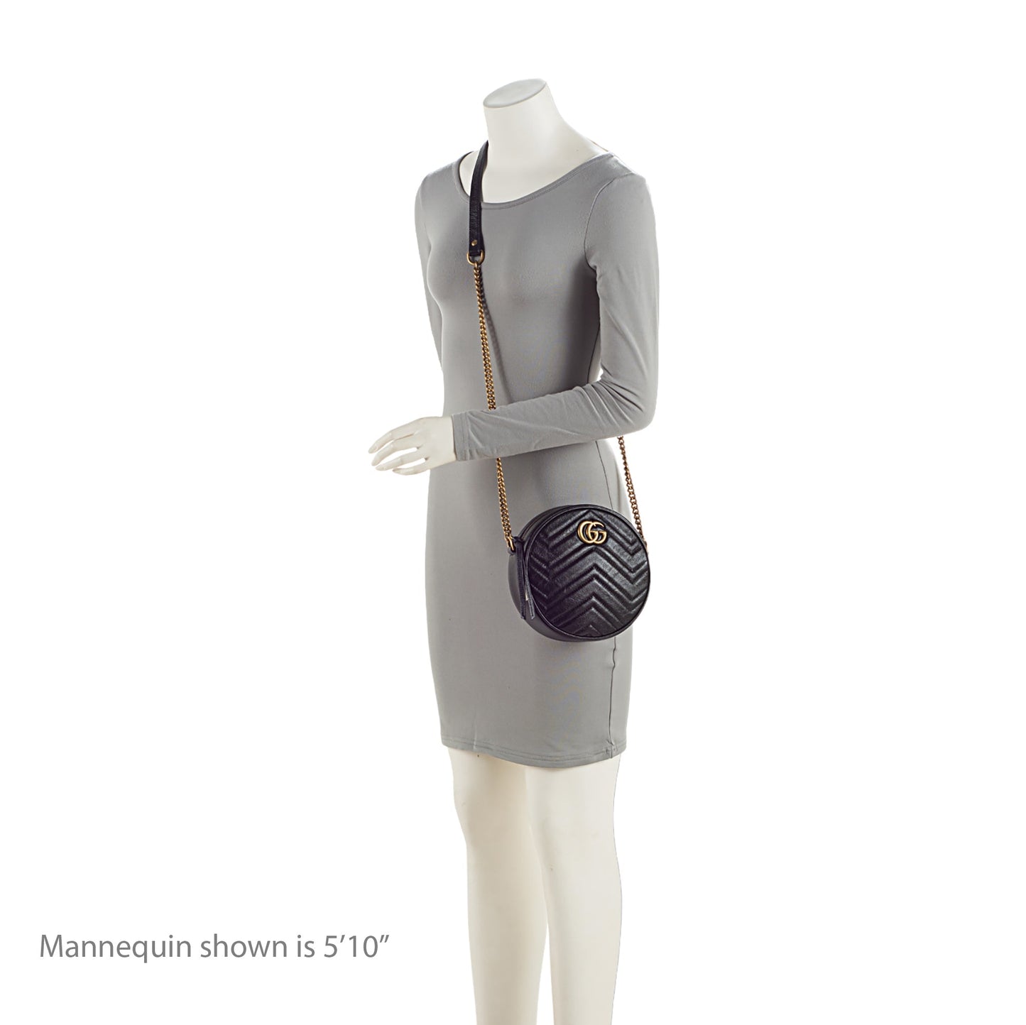 Gucci Matelasse Leather GG Marmont Round Mini Shoulder Bag (SHF-zohuy0)