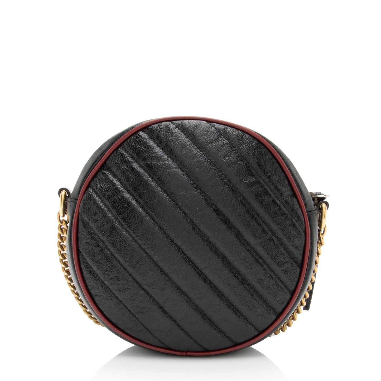 Gucci Matelasse Leather Torchon GG Marmont Round Mini Shoulder Bag