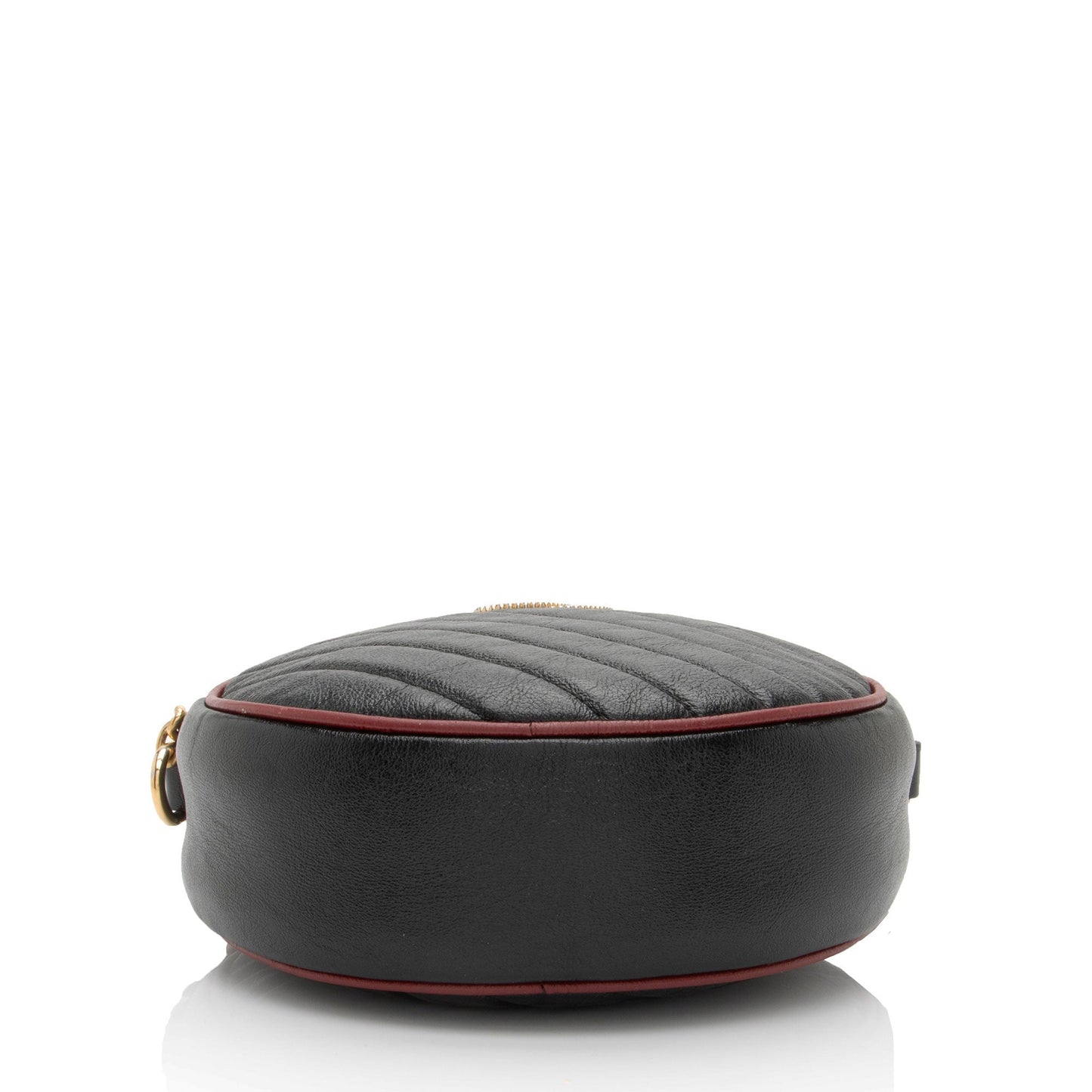 Gucci Matelasse Leather Torchon GG Marmont Round Mini Shoulder Bag