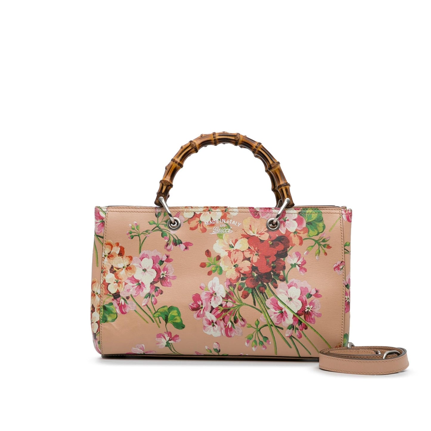 Gucci Medium Blooms Bamboo Shopper (SHG-7mrClL)