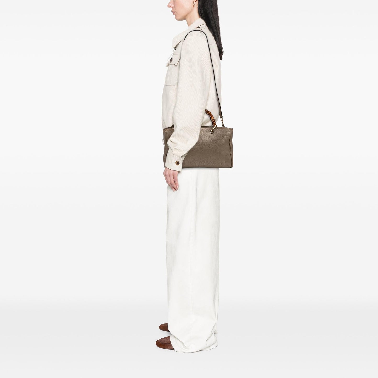 Gucci Medium Calfskin Bamboo Shopper Satchel