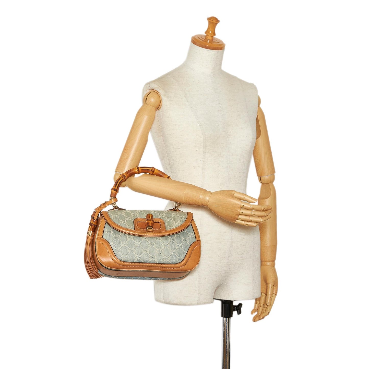 Gucci Medium GG Denim New Bamboo Satchel (SHG-qBkbXy)