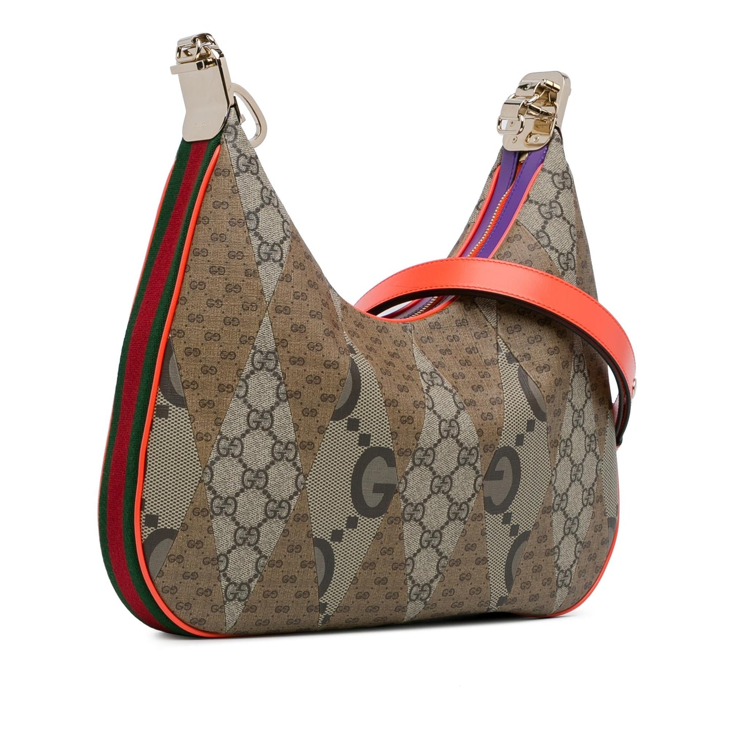 Gucci Medium GG Supreme Multicolor Patchwork Attache Crossbody (SHG-LfuVAP)