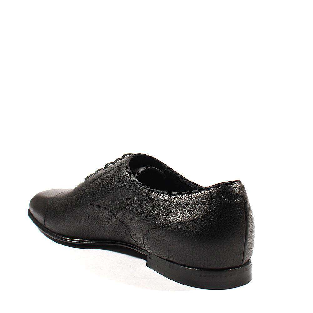 Gucci Men's Designer Shoes Black Pebbled Leather Oxfords (GGM1542)