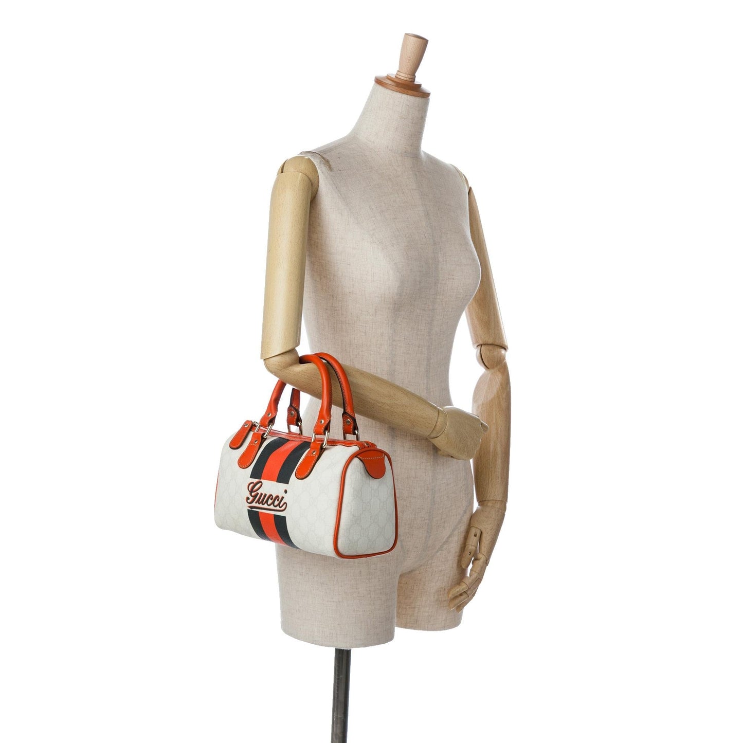 Gucci Mini GG Supreme Joy Web Boston Bag (SHG-R1IO0Q)