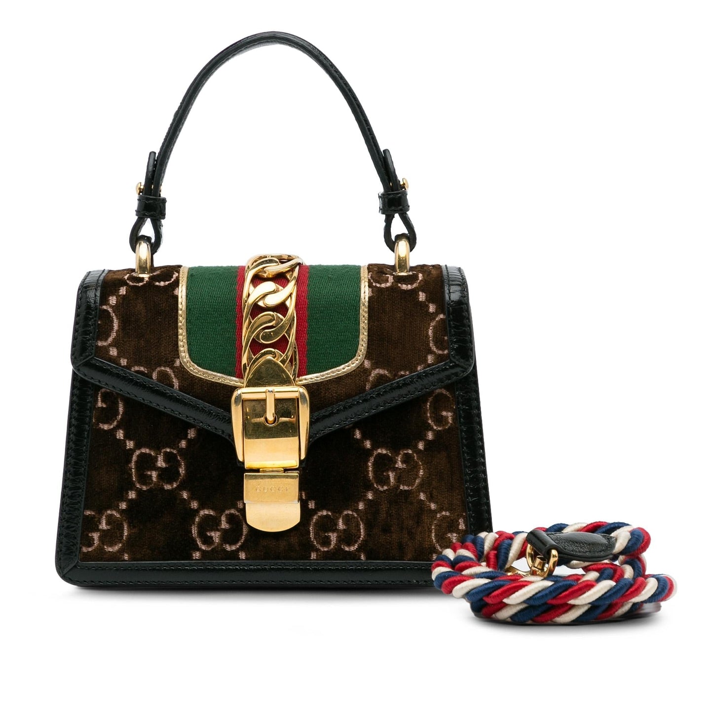 Gucci Mini GG Velvet Sylvie Satchel (SHG-f0os8k)