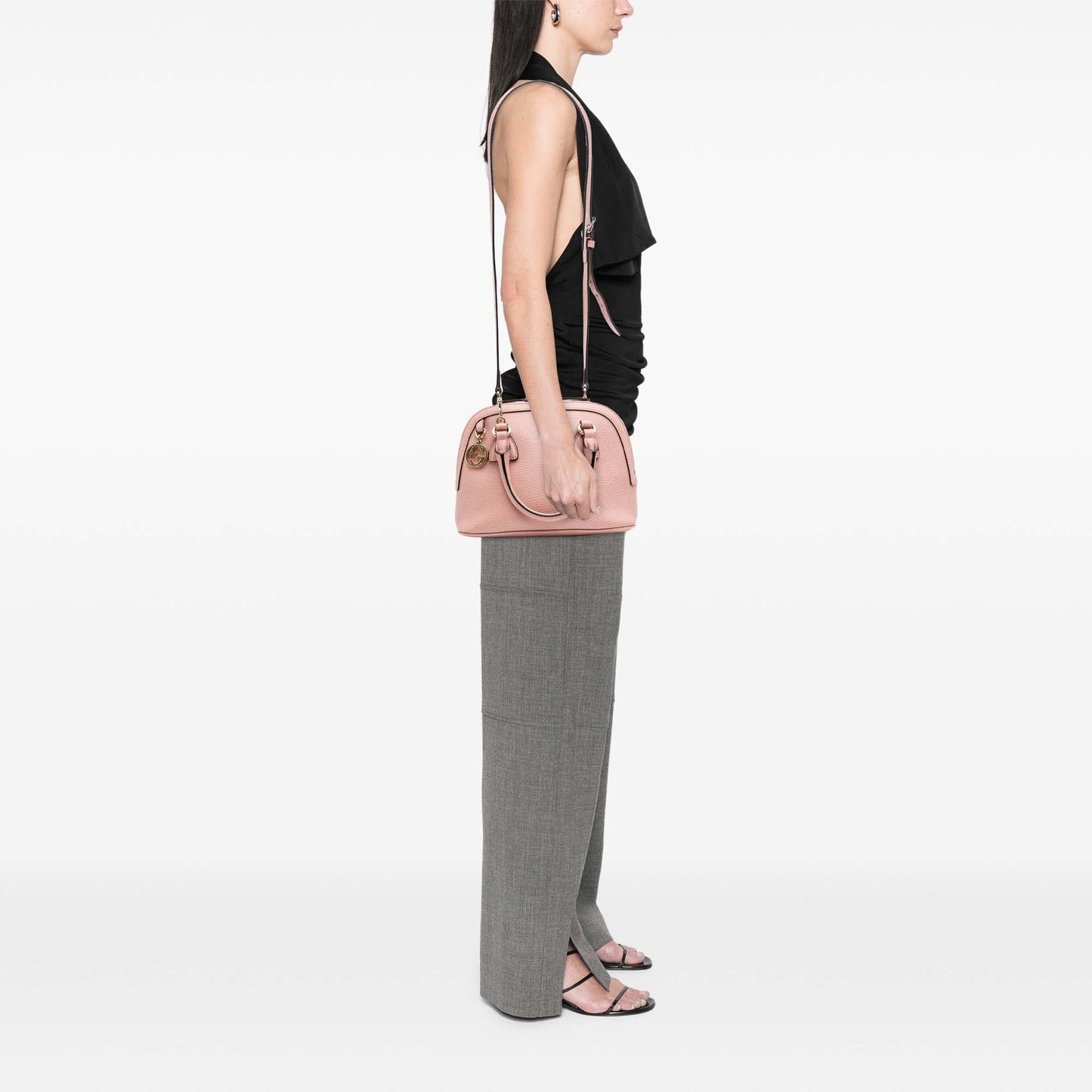 Gucci Mini Leather GG Charm Dome Satchel
