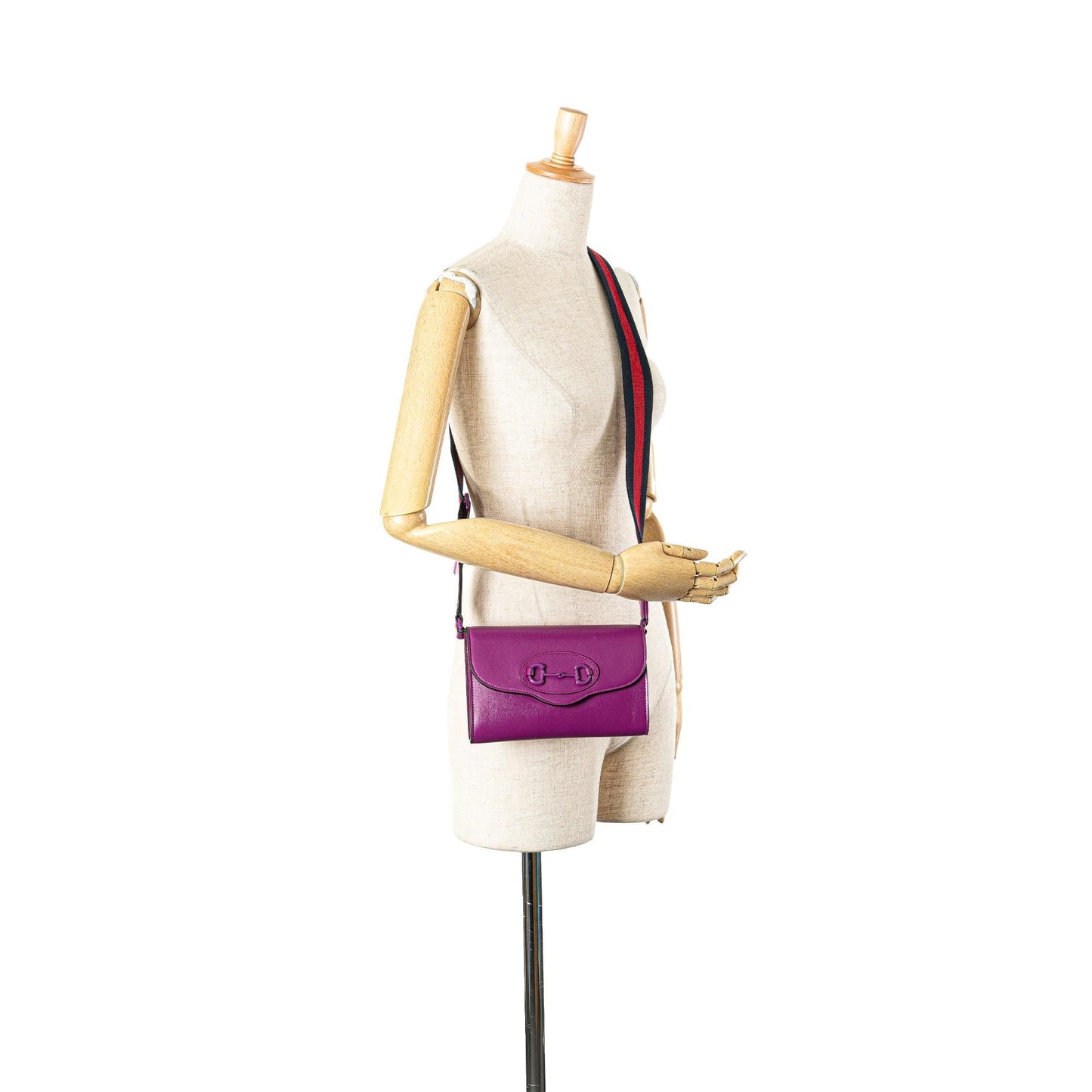 Gucci Mini Leather Horsebit 1955 Web Crossbody