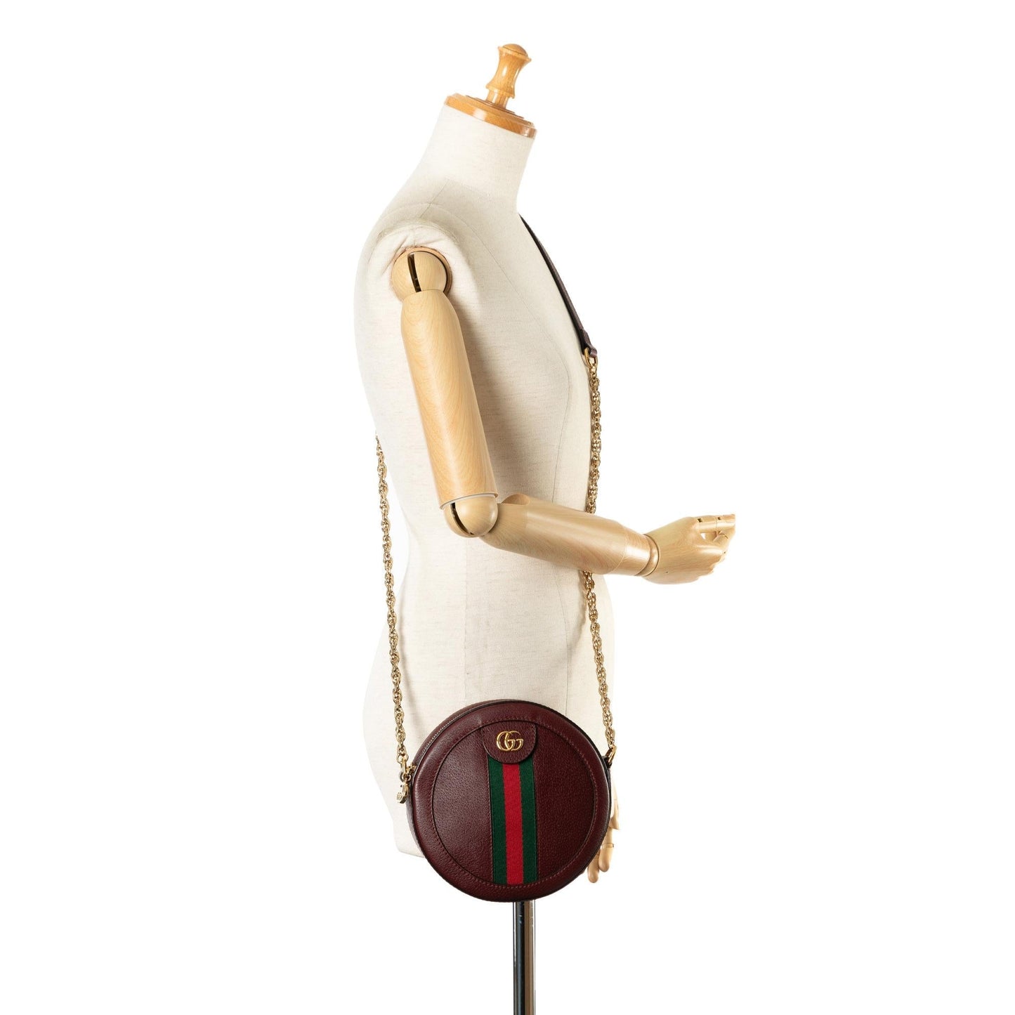 Gucci Mini Round Ophidia Leather Crossbody Bag (SHG-X9STIA)