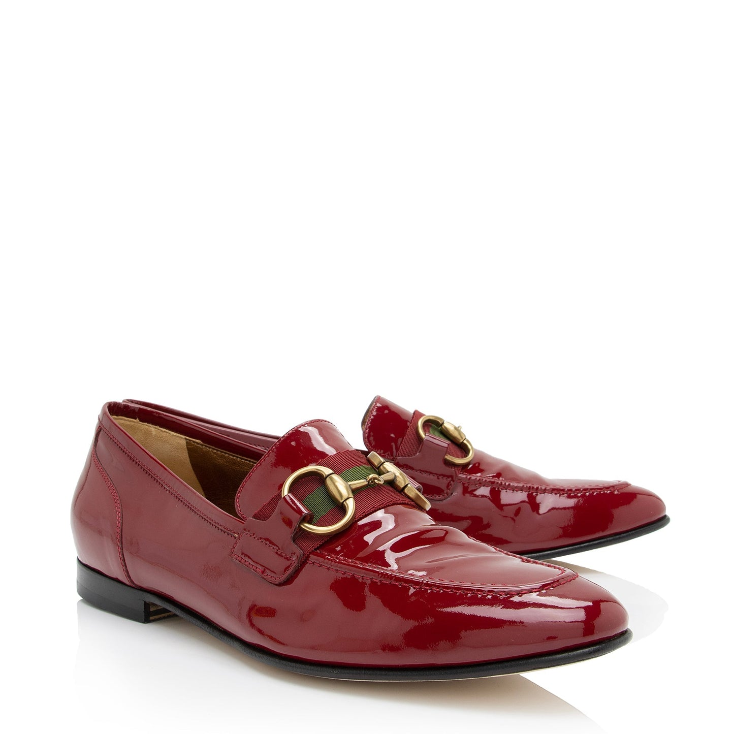 Gucci Patent Leather Web Horsebit Loafers - Size 9 / 39 (SHF-kRA5Y8)