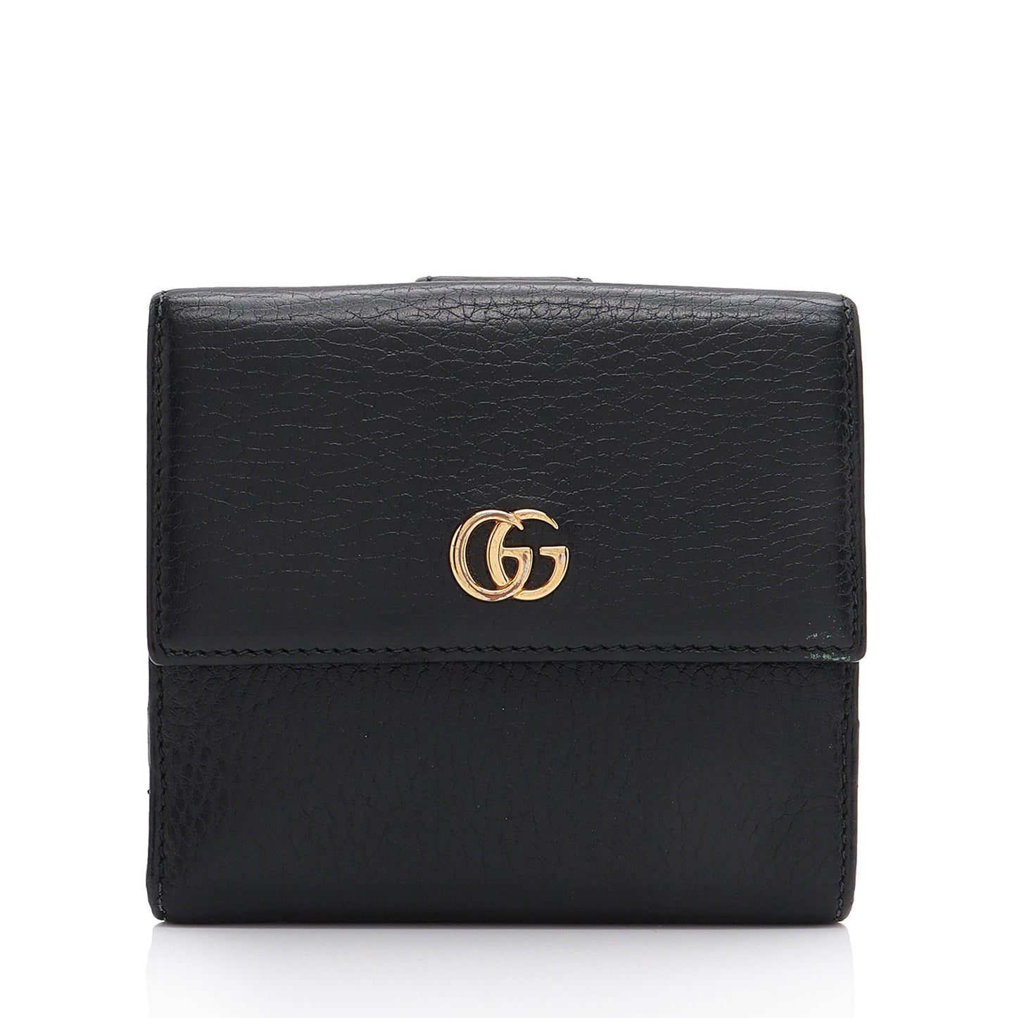 Gucci Pebbled Leather GG Marmont French Wallet (SHF-t6gHZo)