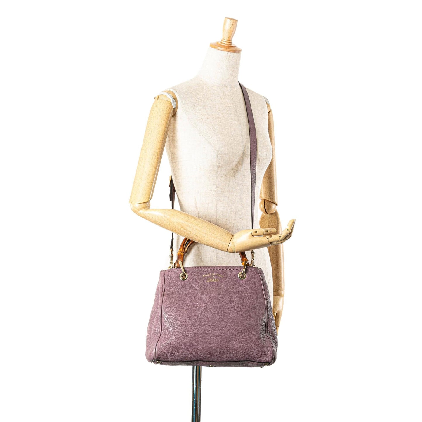 Gucci Small Calfskin Bamboo Shopper Satchel