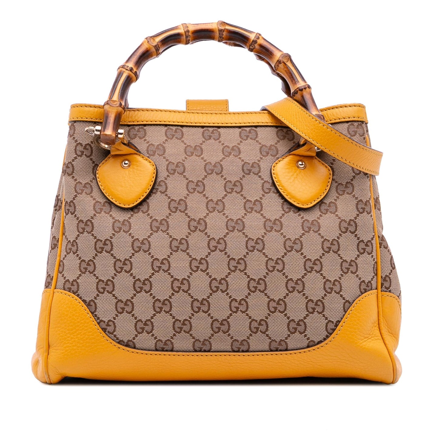 Gucci Small GG Canvas Diana Bamboo Top Handle Tote